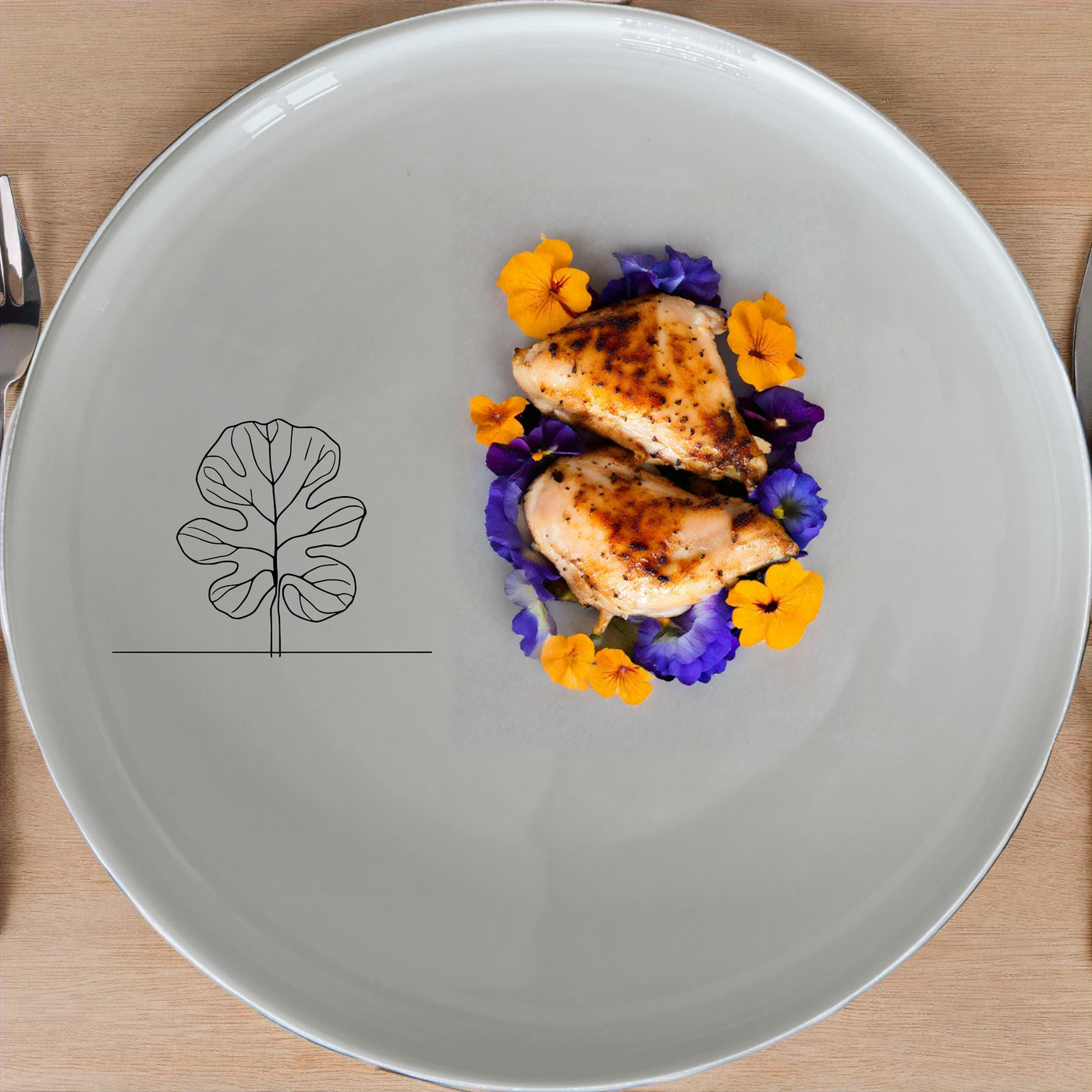 The Fiddle Leaf Dinnerware Set of 12 - Range 2 brings a touch of modern elegance to your dining table with its sleek design and minimalist aesthetic.