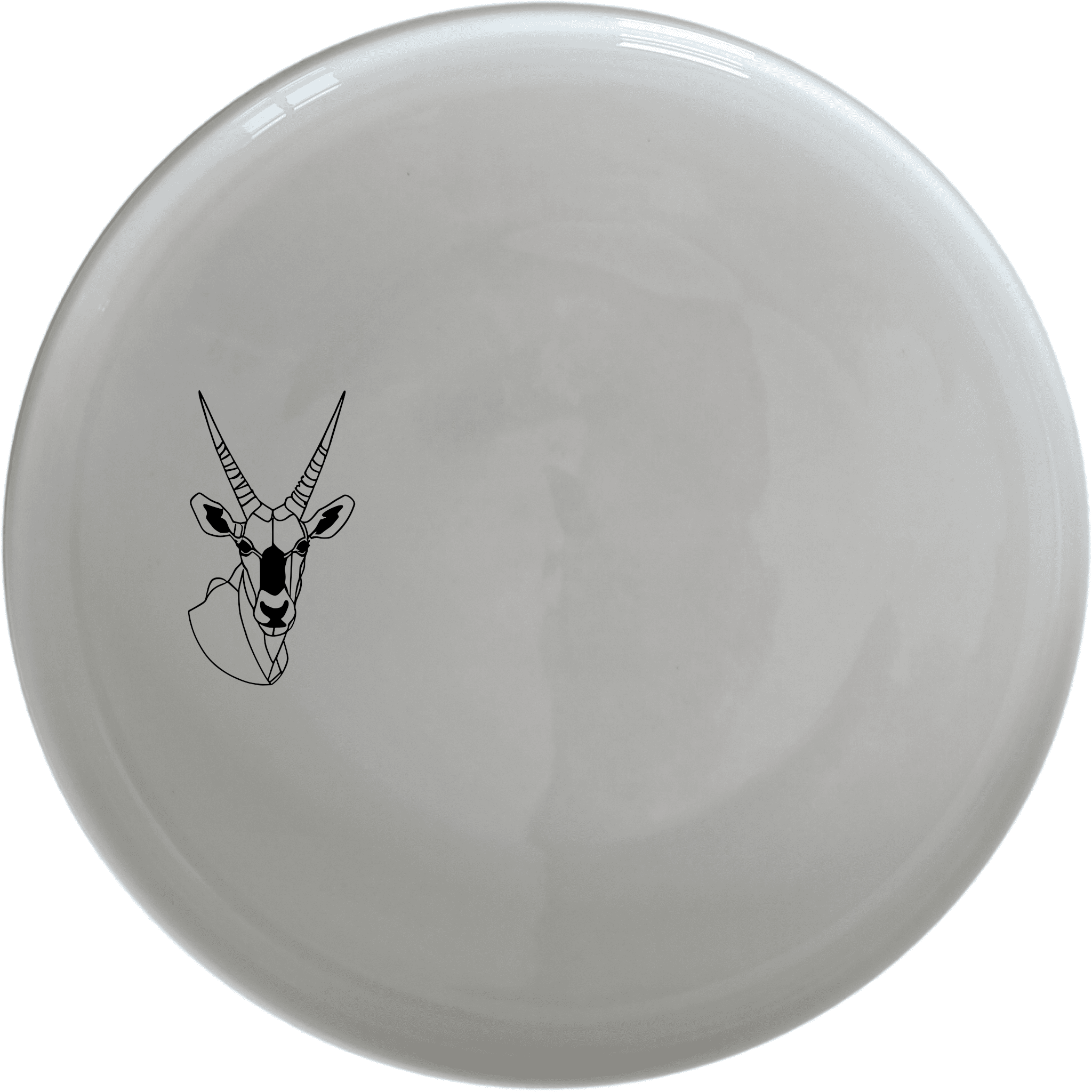 The Gemsbok Bust Dinnerware Set of 12 - Range 4 features sleek, modern design with a striking gemsbok silhouette for a touch of nature-inspired elegance.