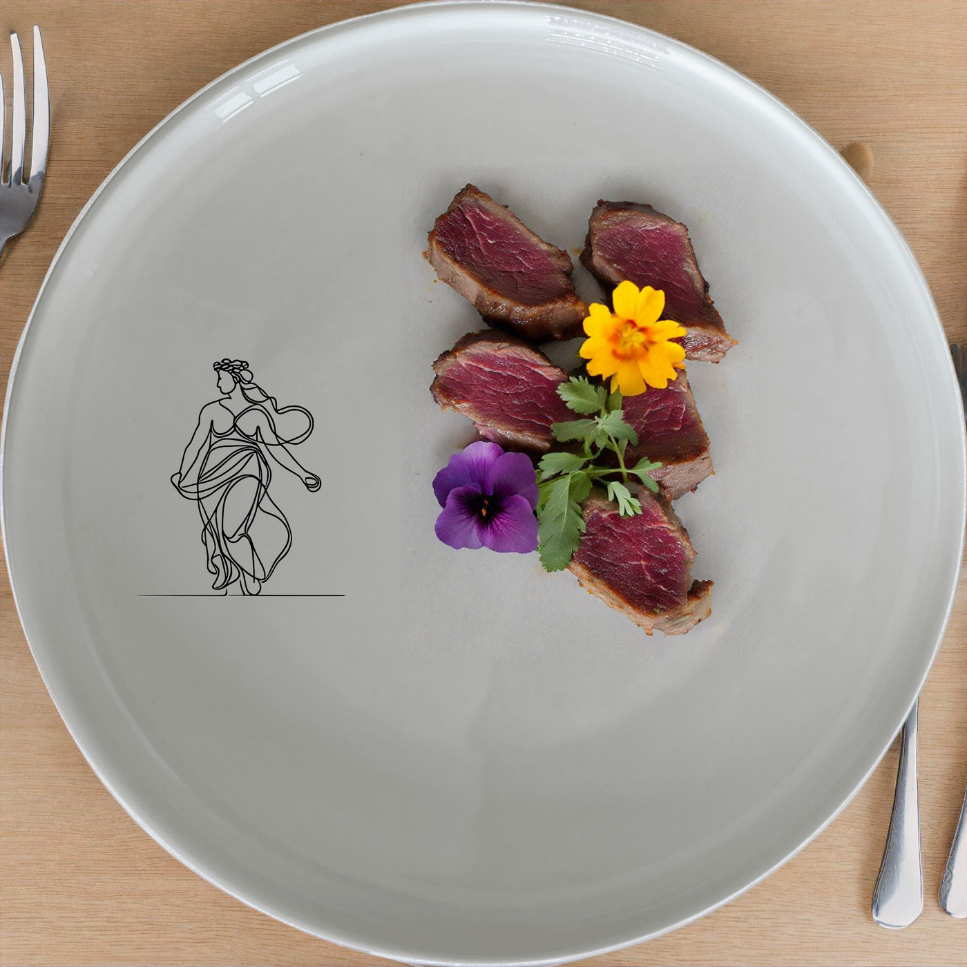 The Greek Mythology Imagery Dinnerware Set of 12 - Range 2 features elegant designs inspired by ancient myths, perfect for adding a touch of classical elegance to your dining experience.