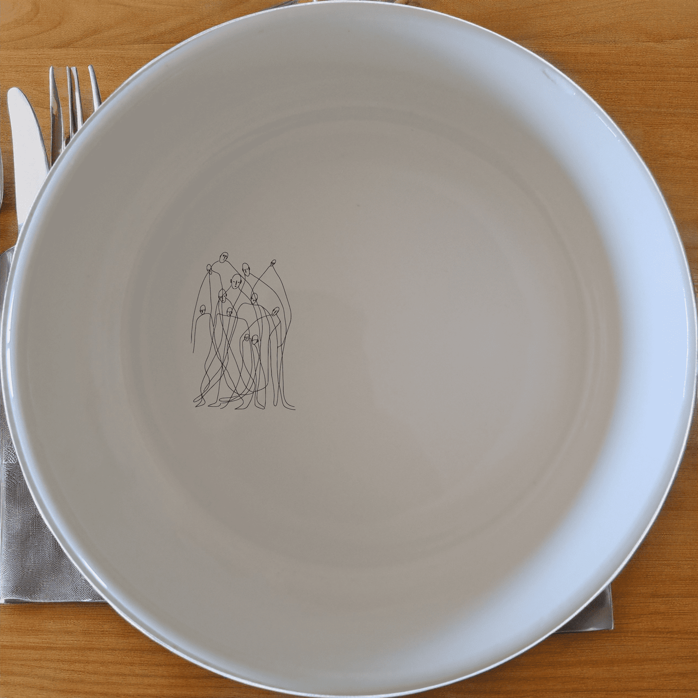 Interconnected Souls Continuous Line Bowl Set of 4 - Range 1 is a unique and artistic bowl set that combines modern design with abstract art.