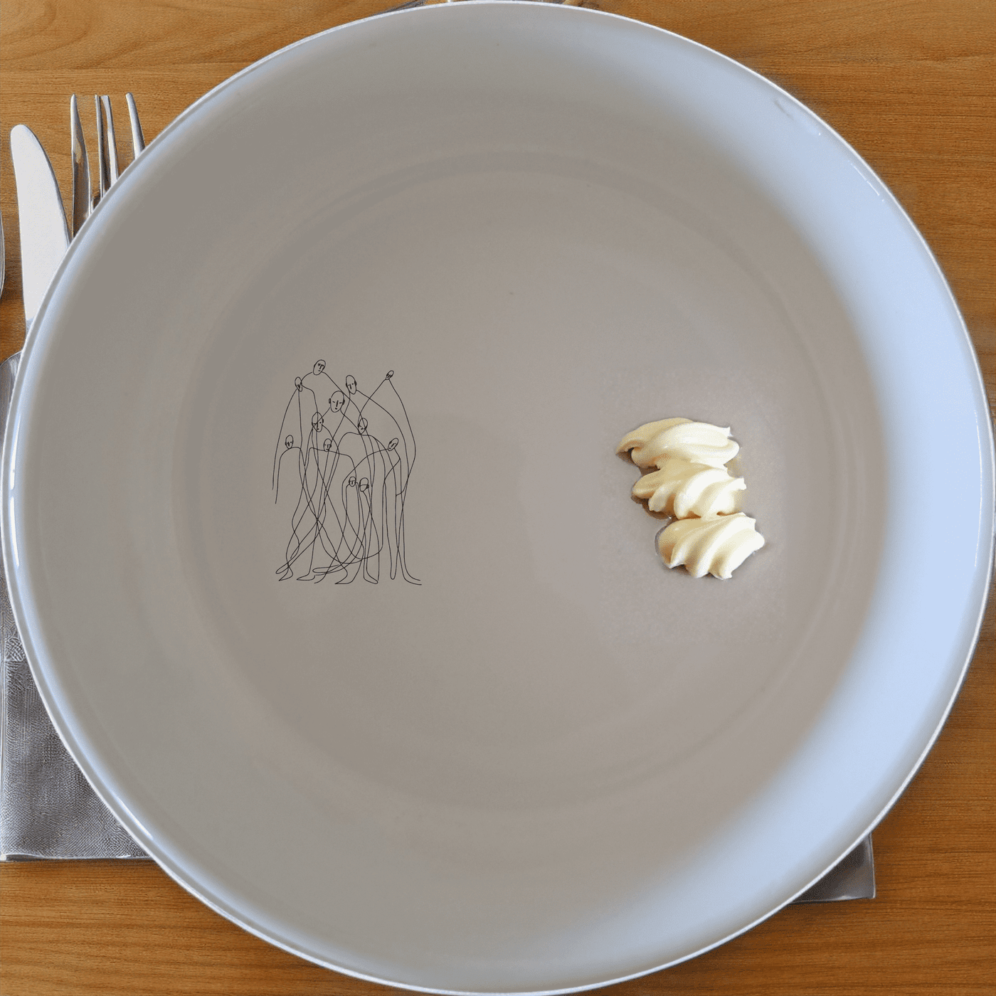 Interconnected Souls Continuous Line Bowl Set of 4 - Range 1 is a unique and artistic bowl set that combines modern design with abstract art.