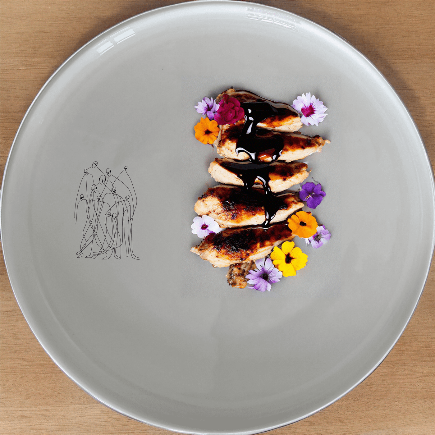 Interconnected Souls Dinner Plate Set of 4 - Range 1 offers a unique abstract design perfect for modern dining.