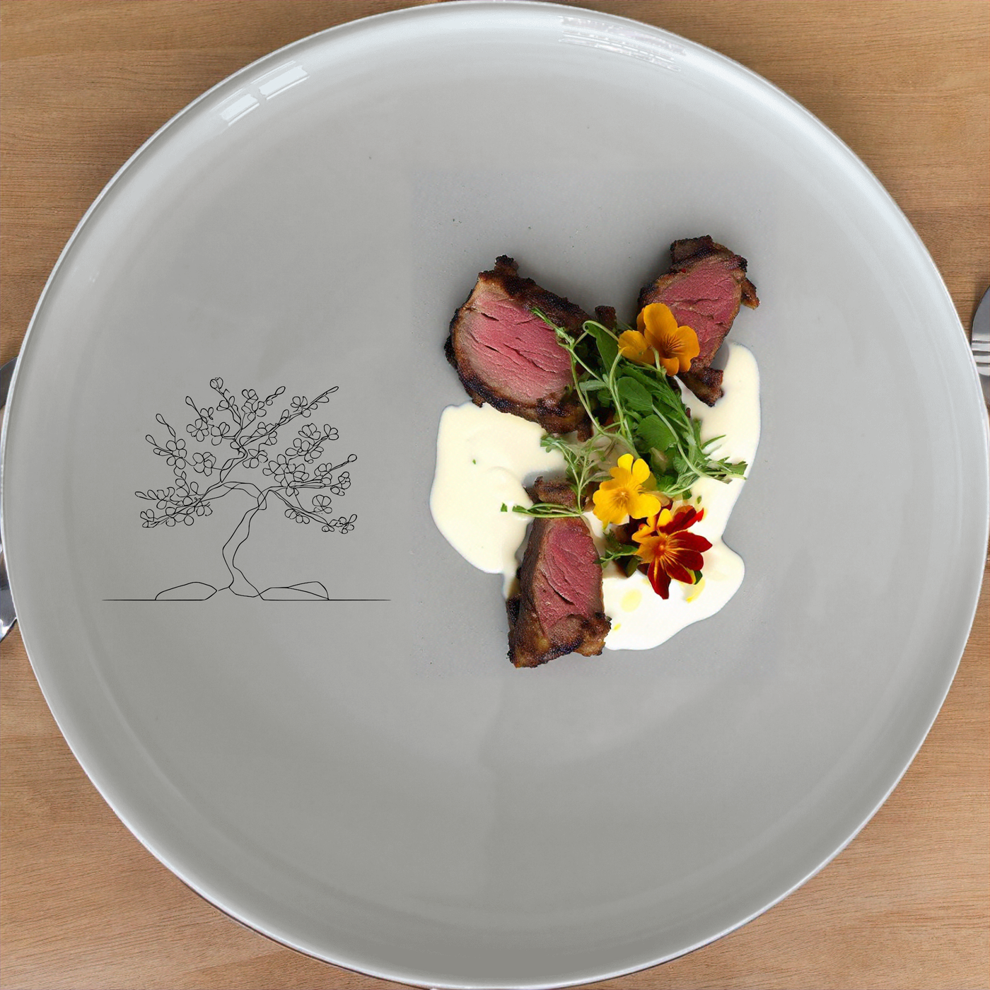 The Japanese Cherry Blossom Tree Dinnerware Set of 12 - Range 1 features delicate cherry blossom designs on white ceramic plates, bowls, and saucers, perfect for adding a touch of nature to your dining experience.