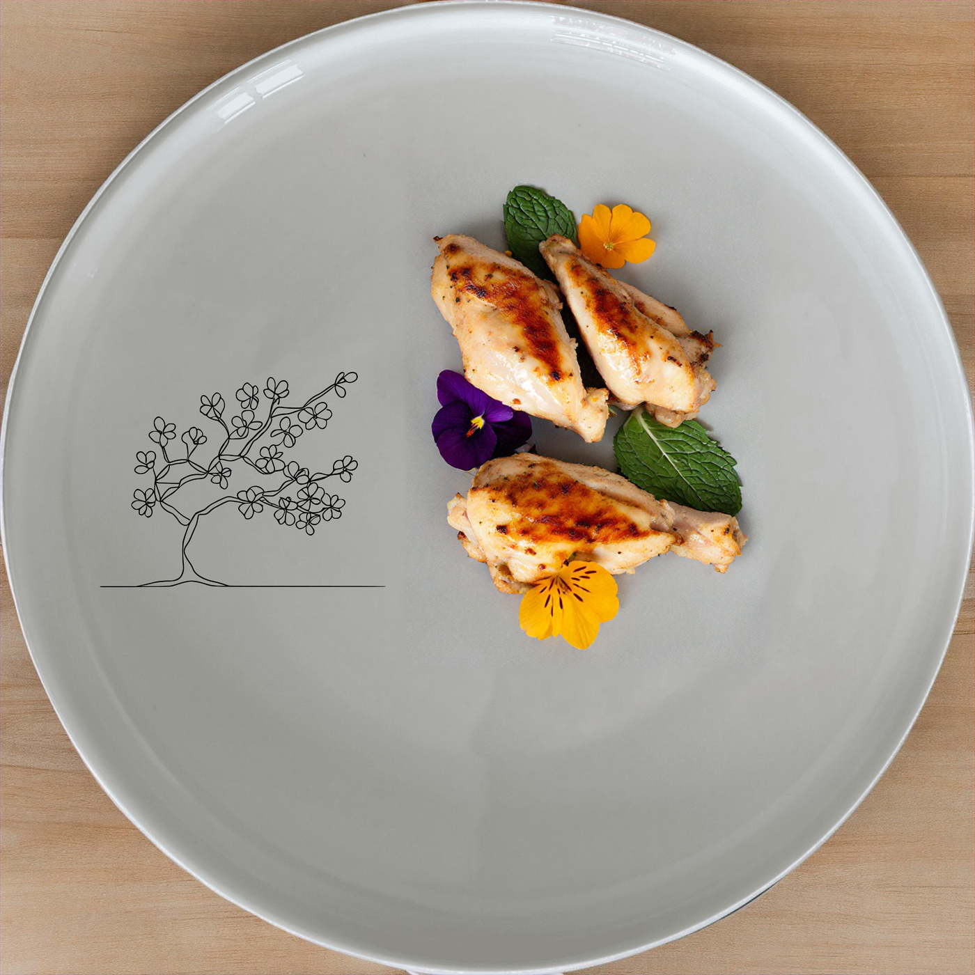 The Japanese Cherry Blossom Tree Dinnerware Set of 12 - Range 3 brings serene beauty to your table with delicate cherry blossom designs.