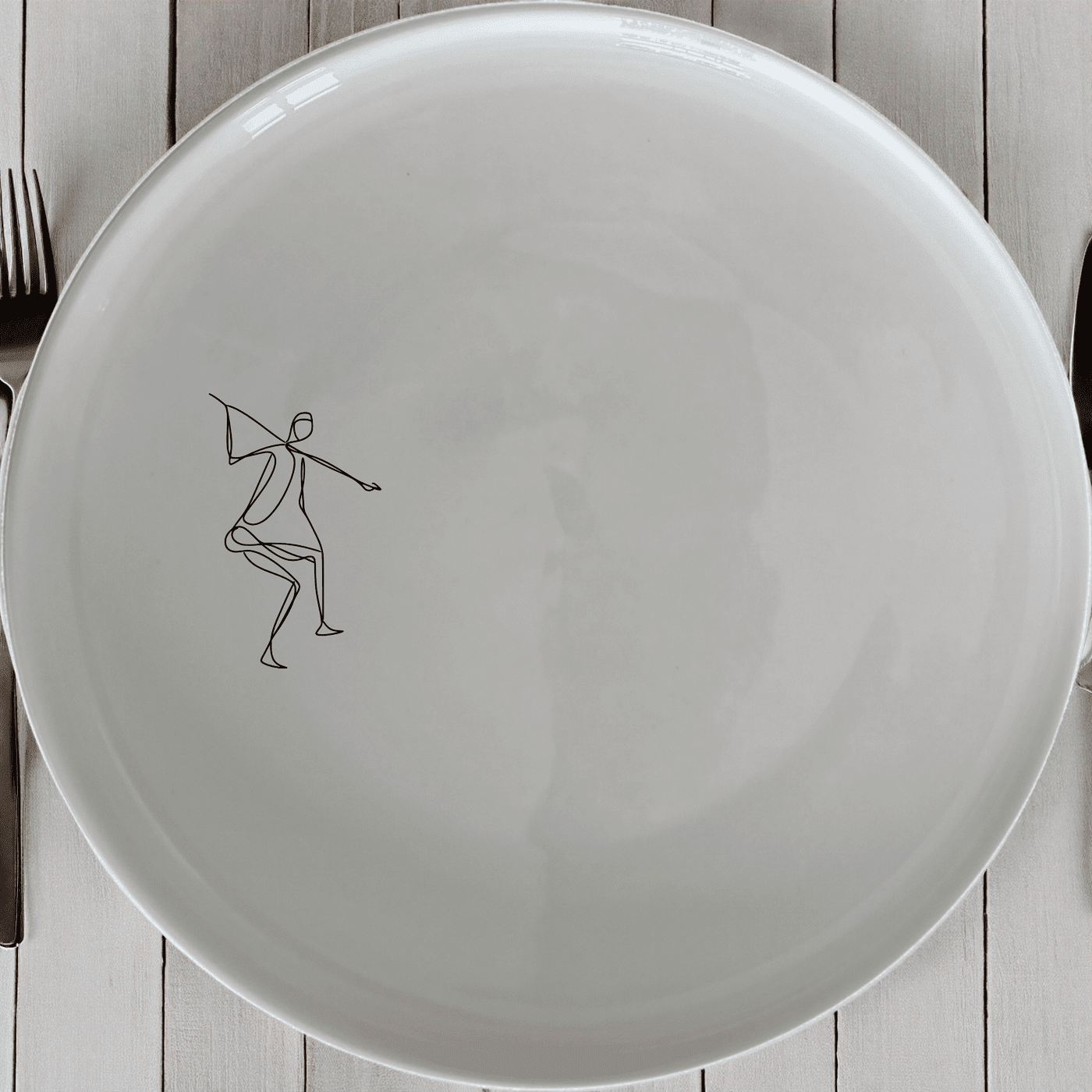 Khoi San Hunter Side Plate Set of 4 - Range 1 is a unique and artistic dinnerware set that brings a touch of cultural heritage to your table.