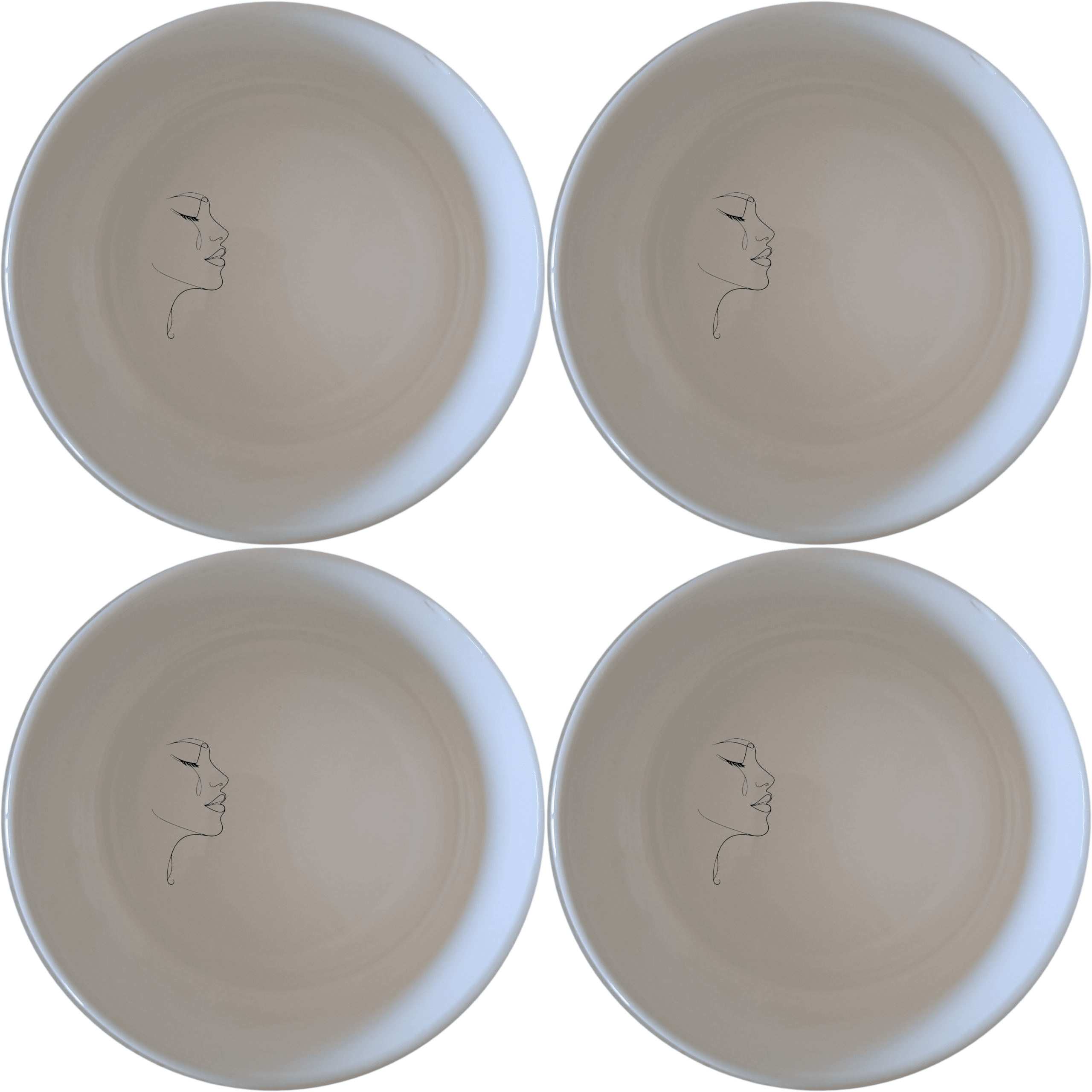 Minimalist Woman Face Bowl Set of 4 - Range 1 is a stylish and modern addition to your kitchen, perfect for everyday use or special occasions.