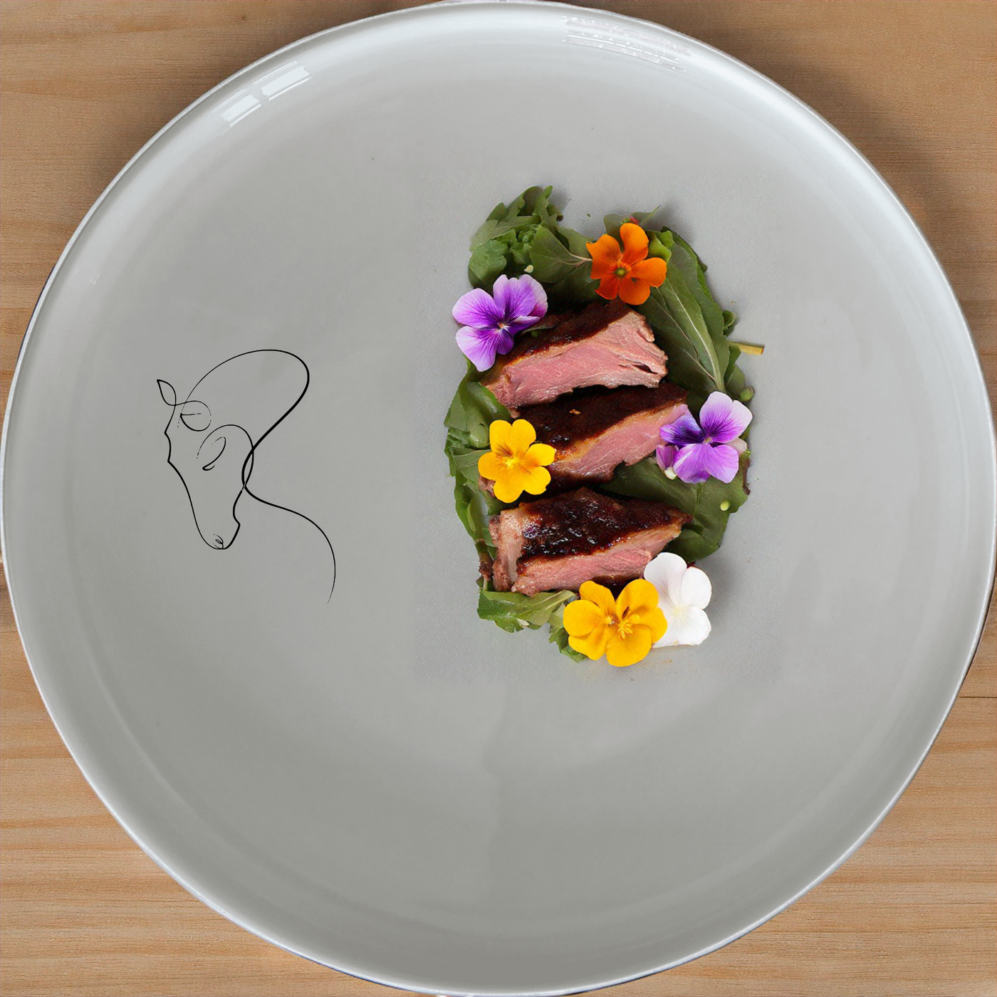 Minimalist Simple Line Horse Side Plate Set of 4 - Range 1 is a stylish and modern addition to any dining set. Perfect for contemporary homes.