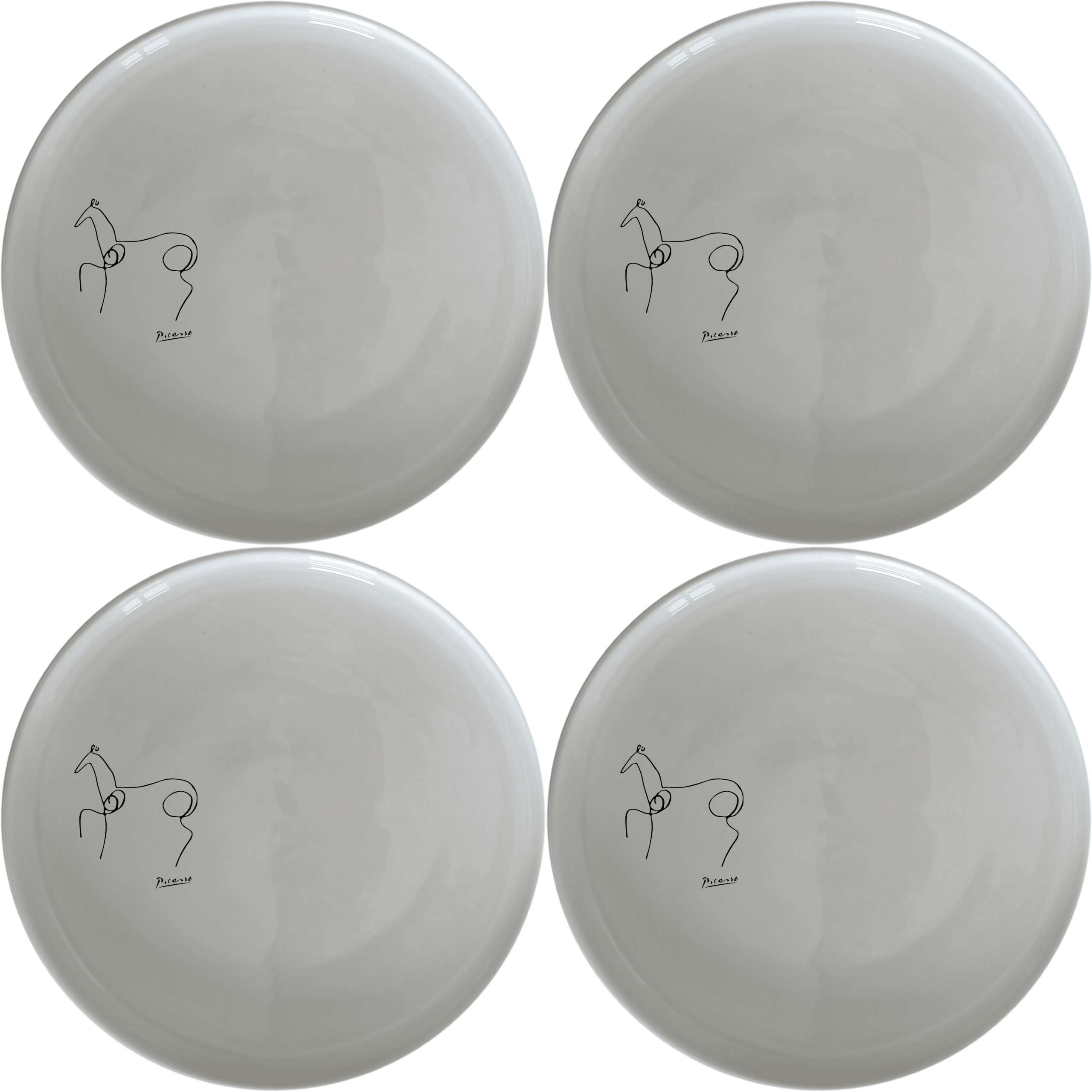 Picasso Horse Side Plate Set of 4 - Range 1 adds artistic flair to your dining table with iconic abstract designs.
