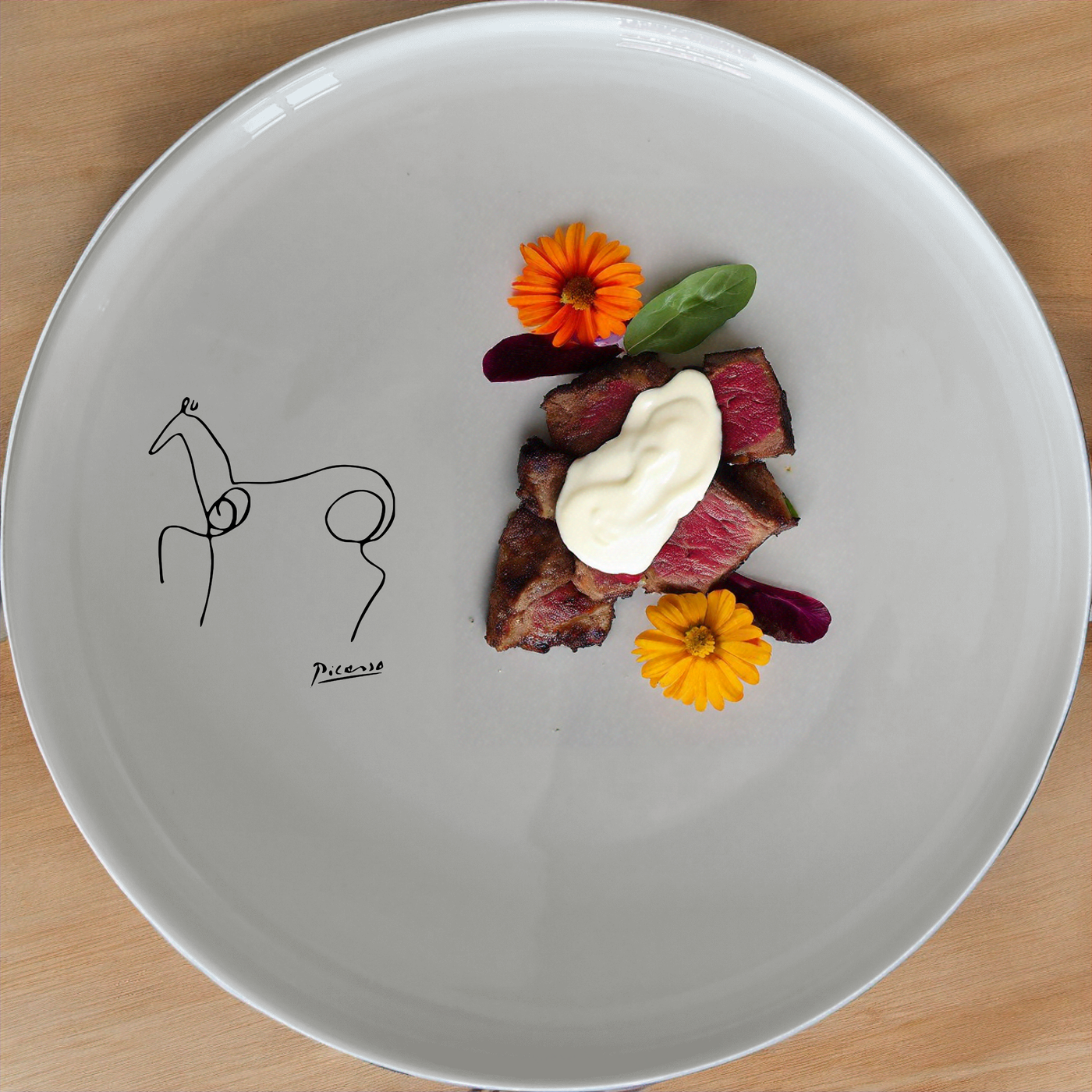 Picasso Horse Dinner Plate Set of 4 - Range 1 features iconic artwork, perfect for modern dining and art enthusiasts.