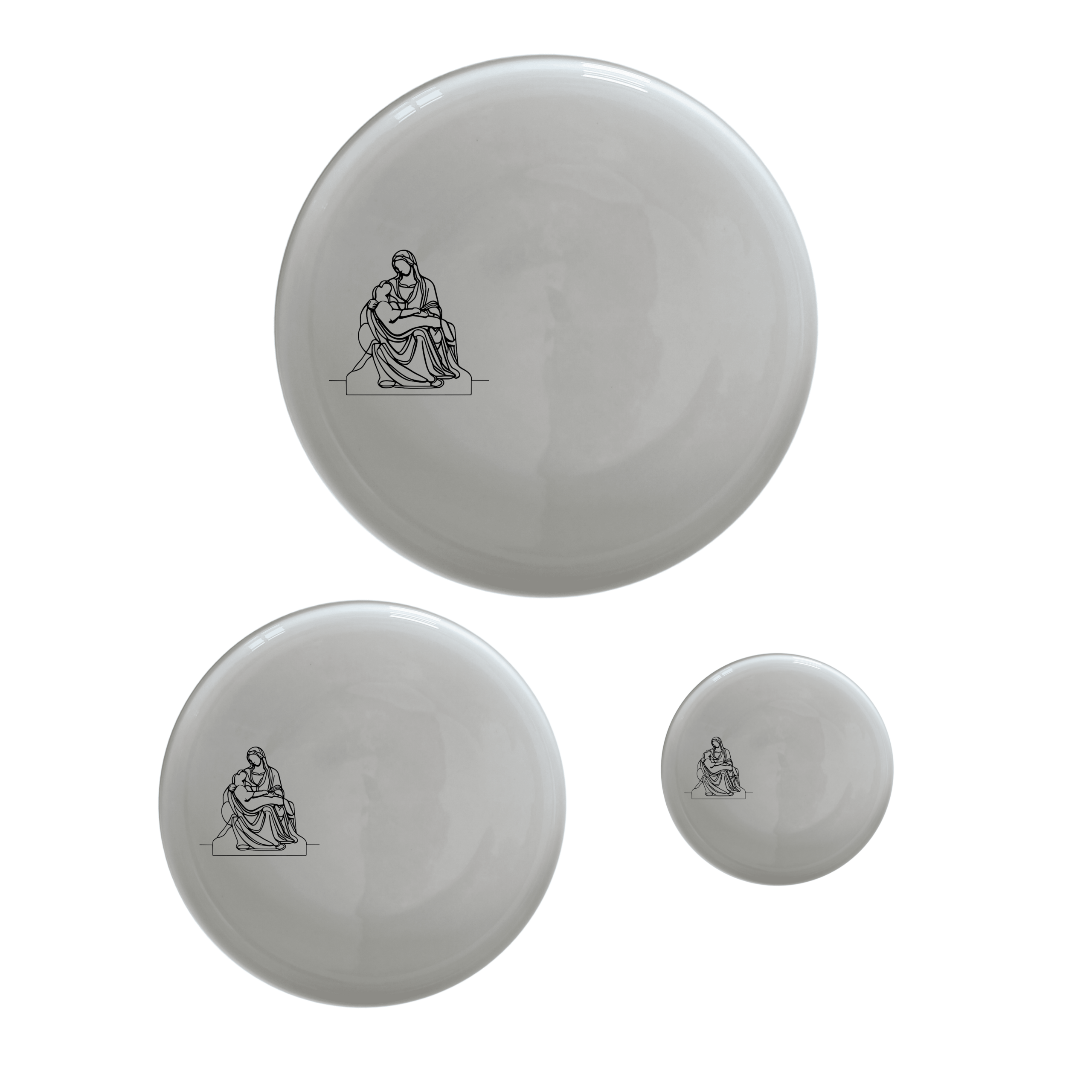 The Pieta Art Dinnerware Set of 12 - Range 4 features timeless elegance and modern design, perfect for any dining occasion.