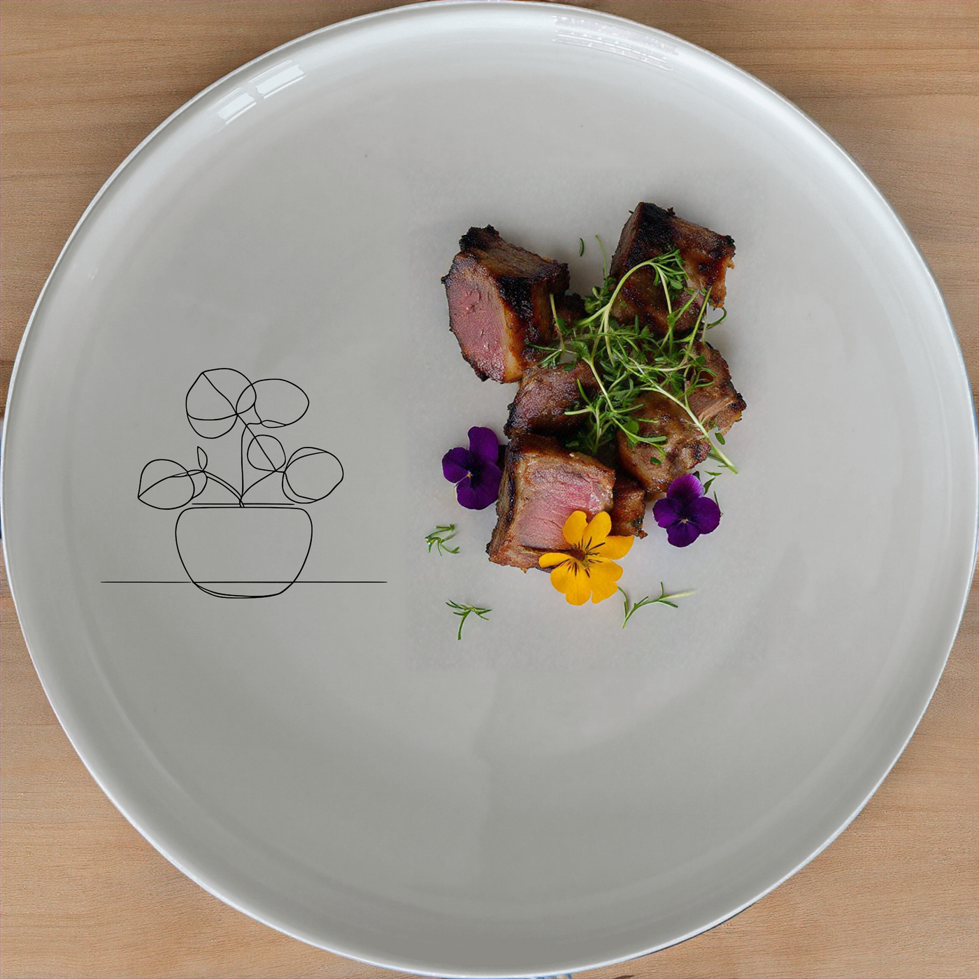 The Pilea Plant Dinnerware Set of 12 - Range 1 combines modern design with minimalist elegance, perfect for everyday use or special occasions.
