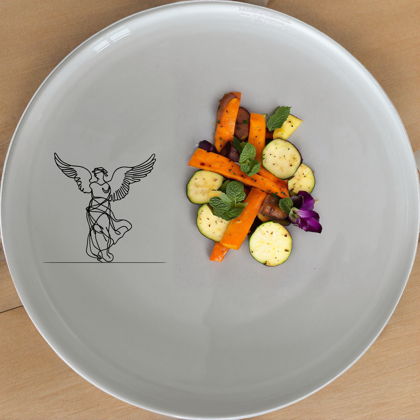 The Samothrace Angel Dinnerware Set of 12 - Range 3 combines modern design with timeless elegance, perfect for any dining occasion.