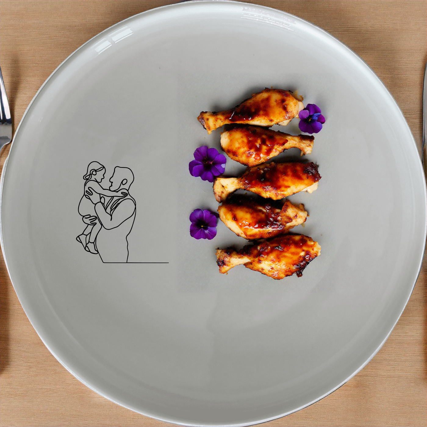 The Sillohette Father Daughter Dinnerware Set of 12 - Range 3 is a charming and modern dinner set perfect for family gatherings and special occasions.