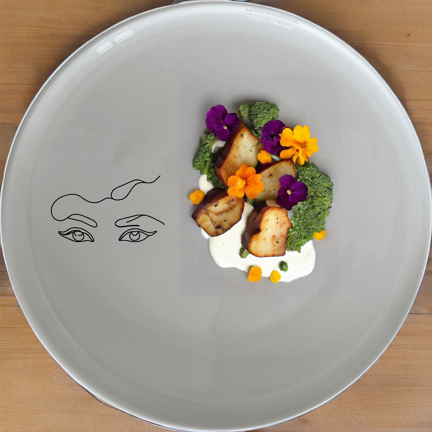 Smokey Glaring Womens Eyes Dinnerware Set of 12 - Range 2 is a stylish and modern dinnerware set that adds a touch of sophistication to any dining experience.