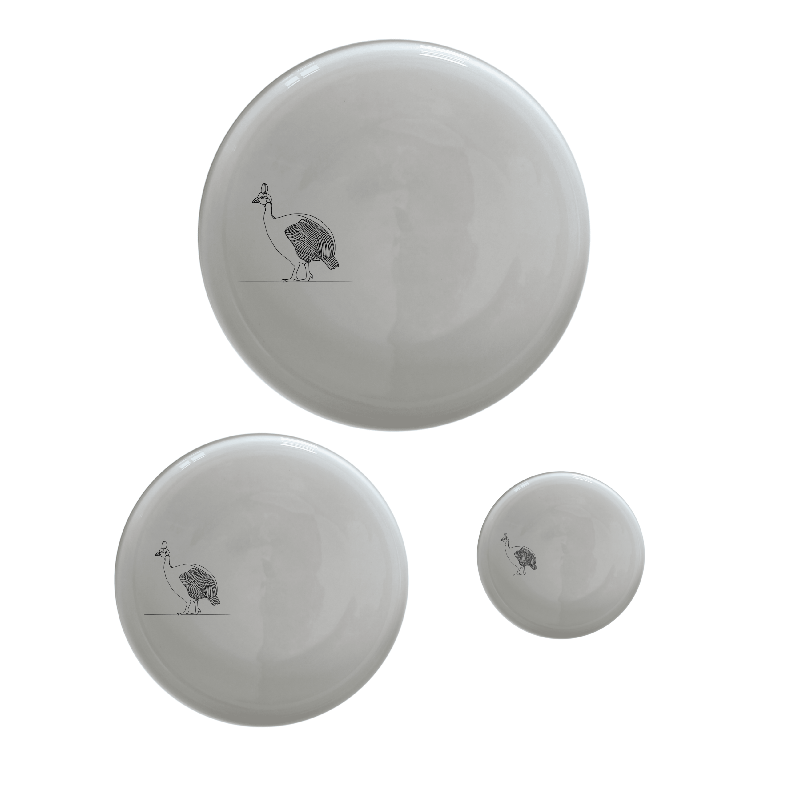 South African Helmeted Guineafowl Dinnerware Set of 12 - Range 2 is a stylish and unique dinner set featuring elegant guineafowl illustrations, perfect for any dining occasion.