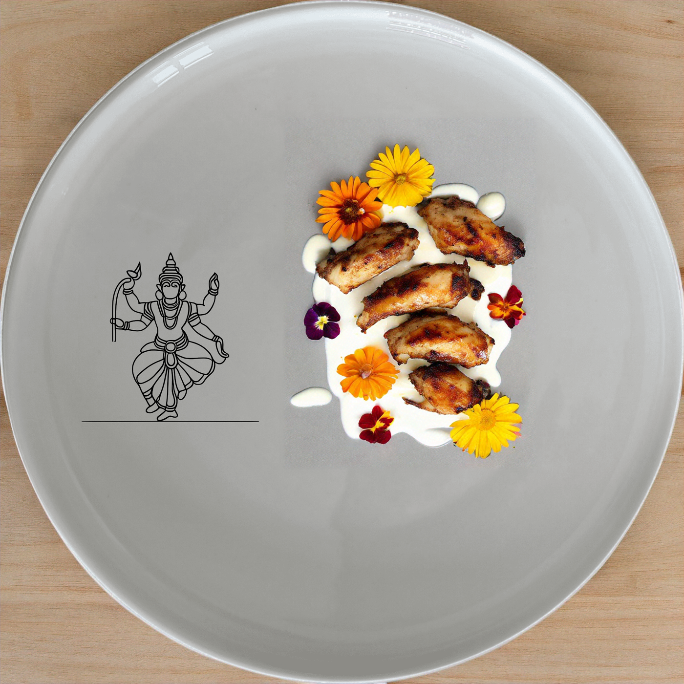 South Indian Cultural Imagery Dinnerware Set of 12 - Range 2 is a beautifully designed set that brings traditional artistry to your dining table.