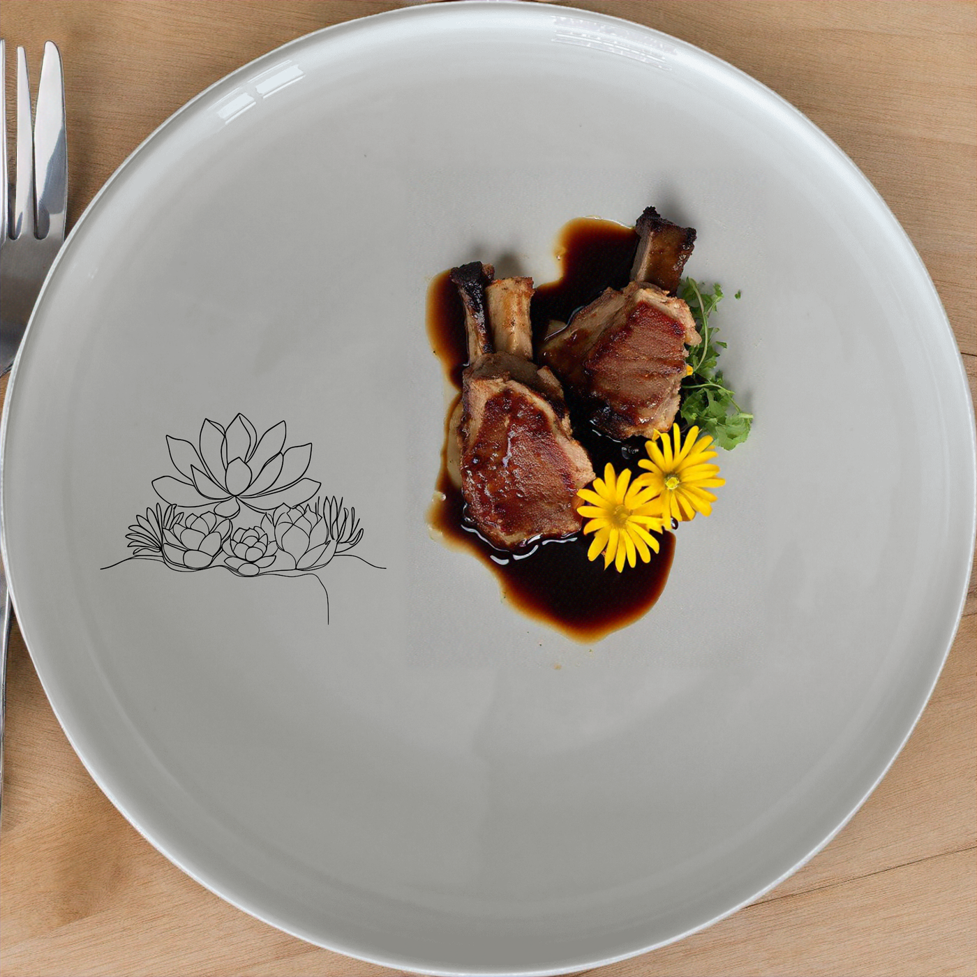 The Succulent Garden Dinnerware Set of 12 - Range 1 combines modern design with nature-inspired elegance, perfect for everyday meals and special occasions.