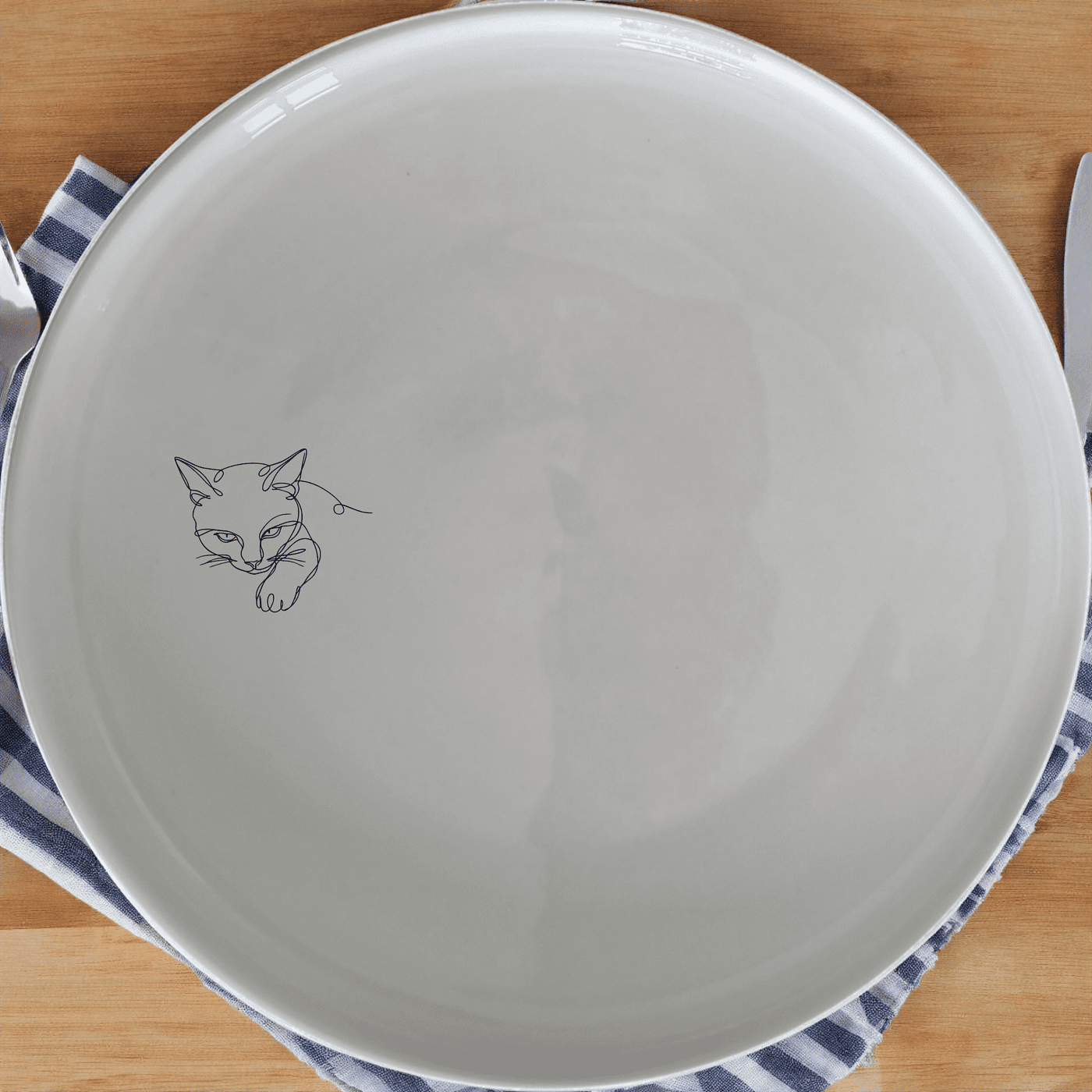 Minimalist Cat Coco Side Plate Set of 4 - Range 1, a stylish and modern addition to your dining table.