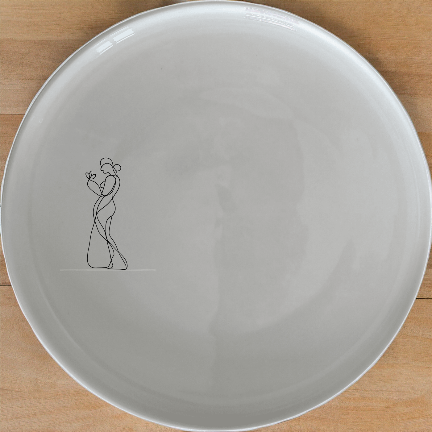 Your Imagination Human Conscience Dinner Plate Set of 4 - Range 1 is a stunning set of four 28cm ceramic dinner plates featuring a minimalist abstract design. Perfect for modern dining and everyday use.