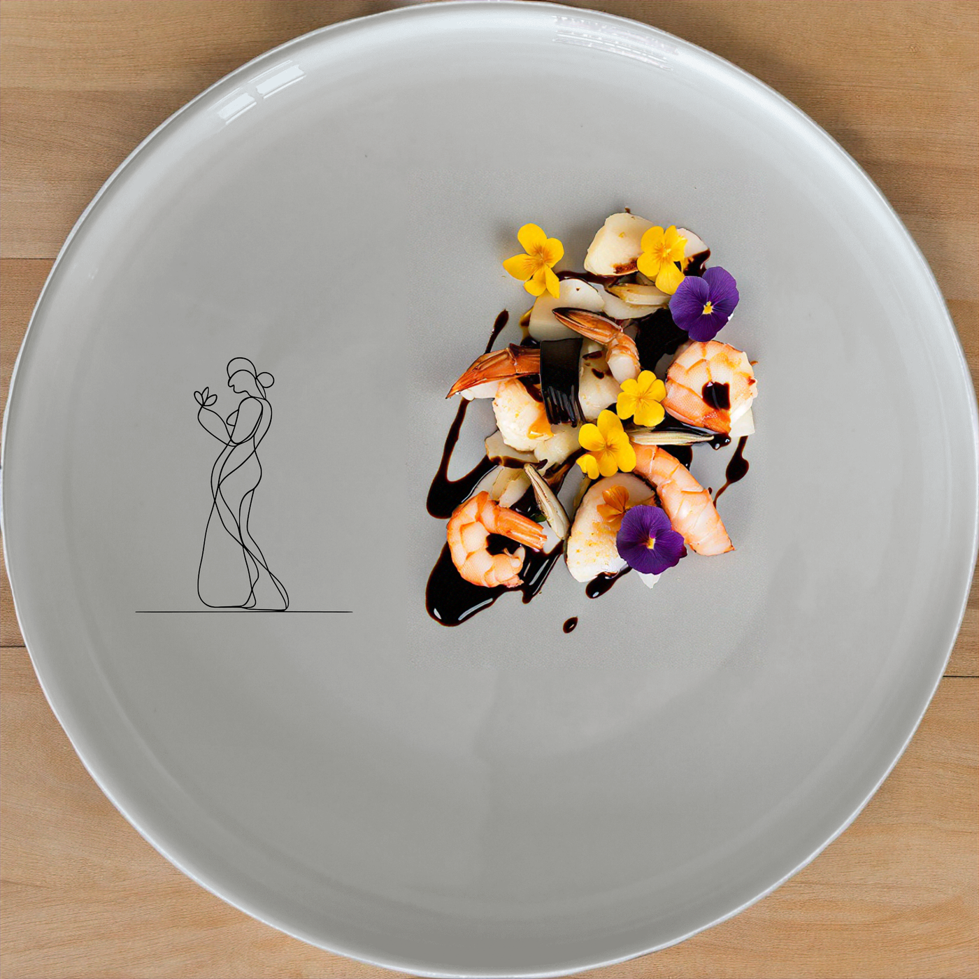 Your Imagination Human Conscience Dinner Plate Set of 4 - Range 1 is a stunning set of four 28cm ceramic dinner plates featuring a minimalist abstract design. Perfect for modern dining and everyday use.