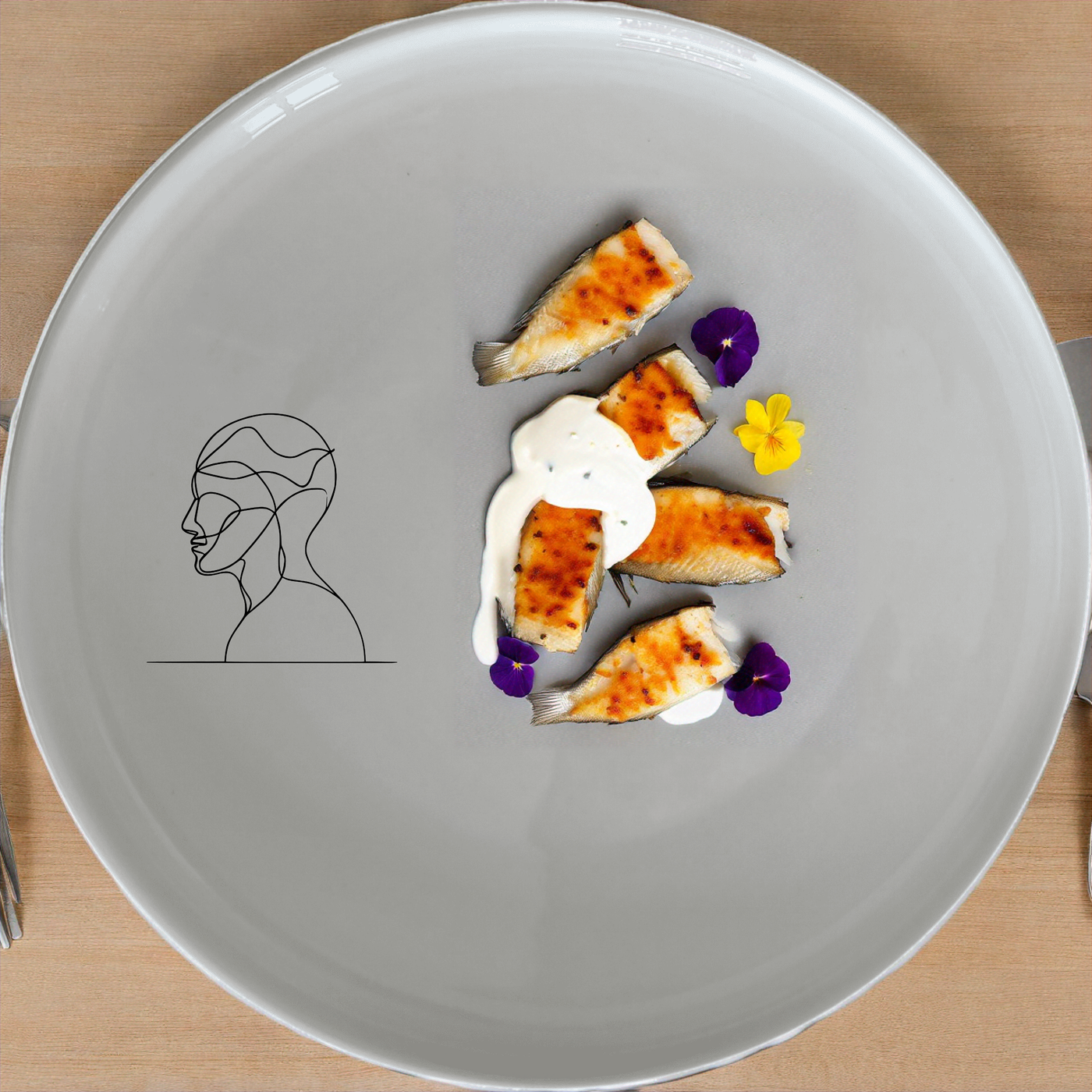 Your Imagination Human Conscience Side Plate Set of 4 - Range 2 adds artistic flair to any dining setting with its unique design.
