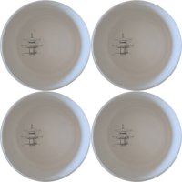 Abstract Japanese Shinto Temple Bowl Set of 4 - Range 2 is a stylish and elegant set of four ceramic bowls featuring a minimalist design inspired by traditional Japanese architecture.