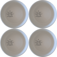 Abstract Japanese Shinto Temple Bowl Set of 4 - Range 4 is a unique and stylish addition to your kitchen, perfect for any occasion.