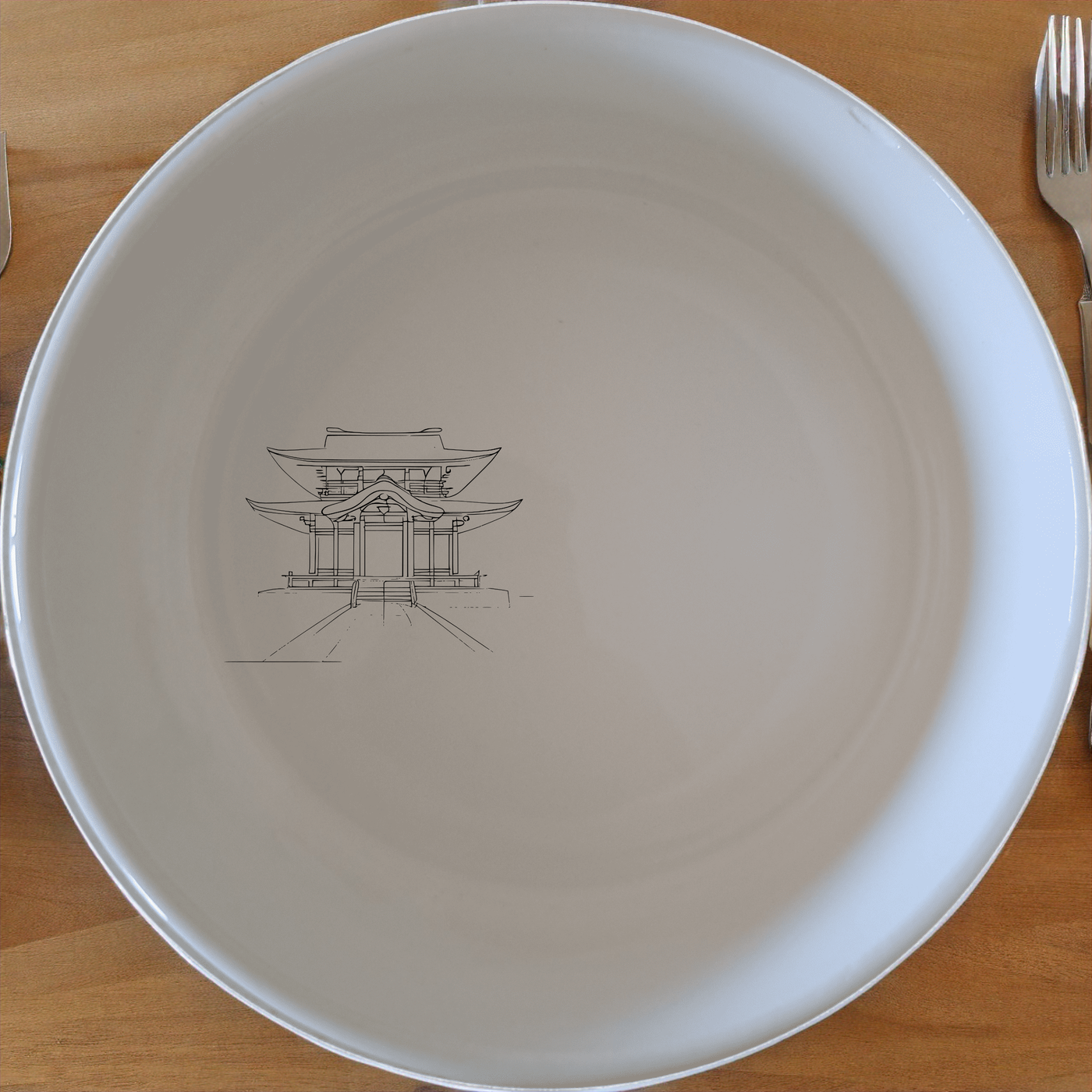 Abstract Japanese Shinto Temple Bowl Set of 4 - Range 3 is a beautiful and unique set of four ceramic bowls featuring an elegant design inspired by traditional Japanese architecture.