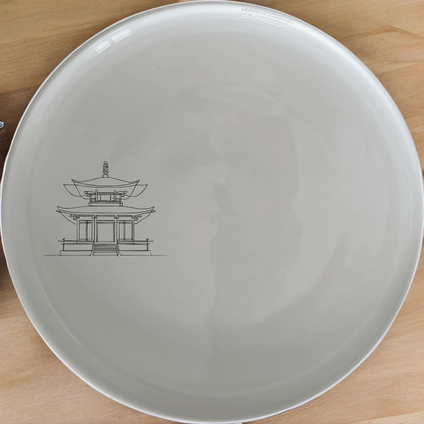 Abstract Japanese Shinto Temple Dinner Plate Set of 4 - Range 1 offers a unique and elegant design perfect for any dining occasion.