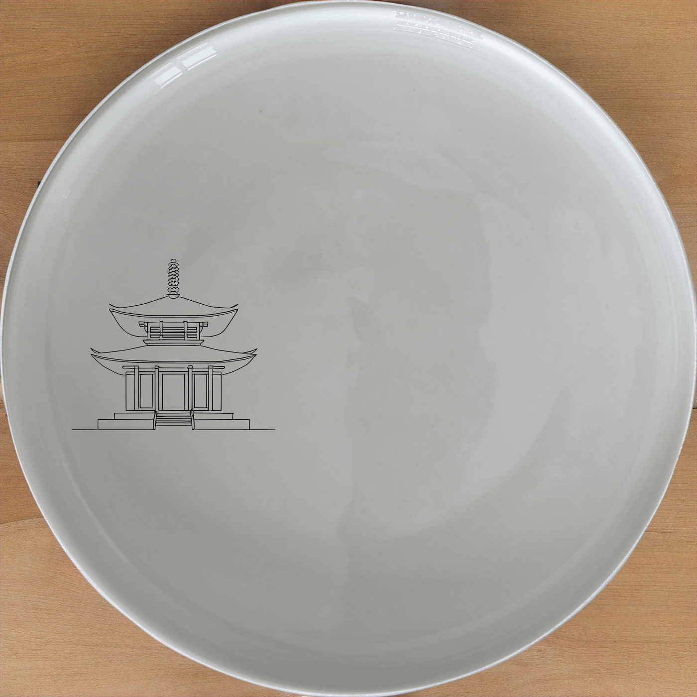 Abstract Japanese Shinto Temple Dinner Plate Set of 4 - Range 2 is a unique and stylish dinner plate set featuring an abstract Japanese Shinto temple design.
