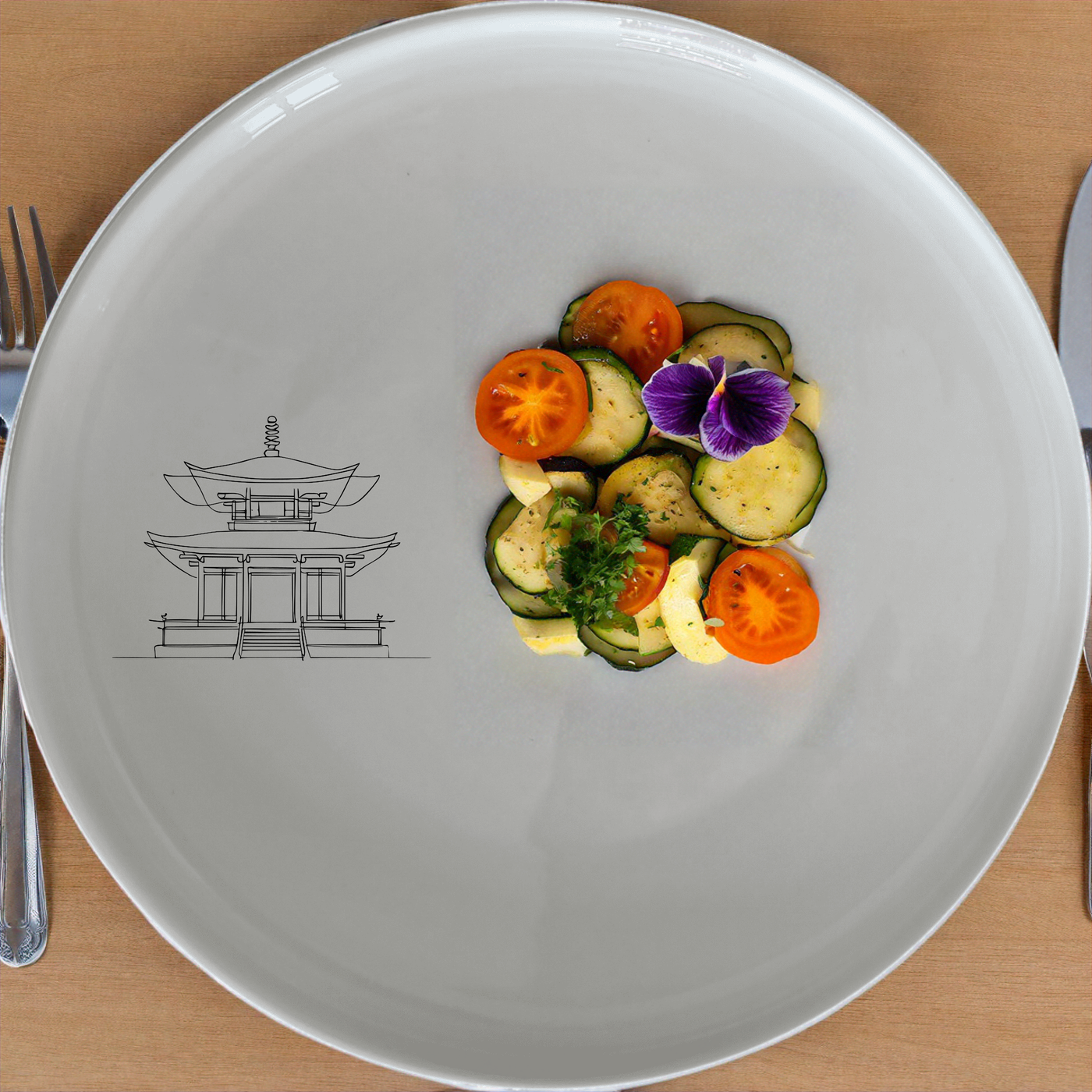 Abstract Japanese Shinto Temple Side Plate Set of 4 - Range 1 offers a unique and stylish addition to your dining collection.