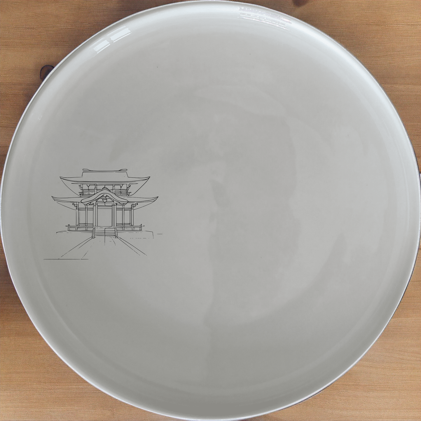 Abstract Japanese Shinto Temple Side Plate Set of 4 - Range 1 is a stylish and modern dinnerware set perfect for any dining occasion.