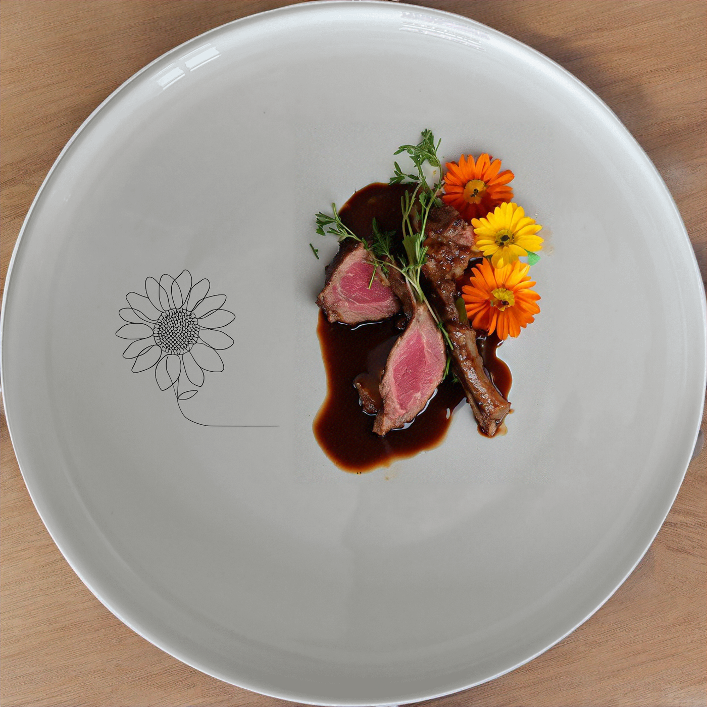 Sun Flower Dinner Plate Set of 4 - Range 1 is a stylish and versatile dinner plate set featuring a delicate sun flower design, perfect for everyday use or special occasions.