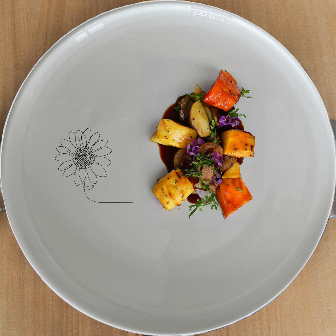 The Sun Flower Side Plate Set of 4 - Range 1 features a delicate floral design, perfect for everyday use and special occasions.