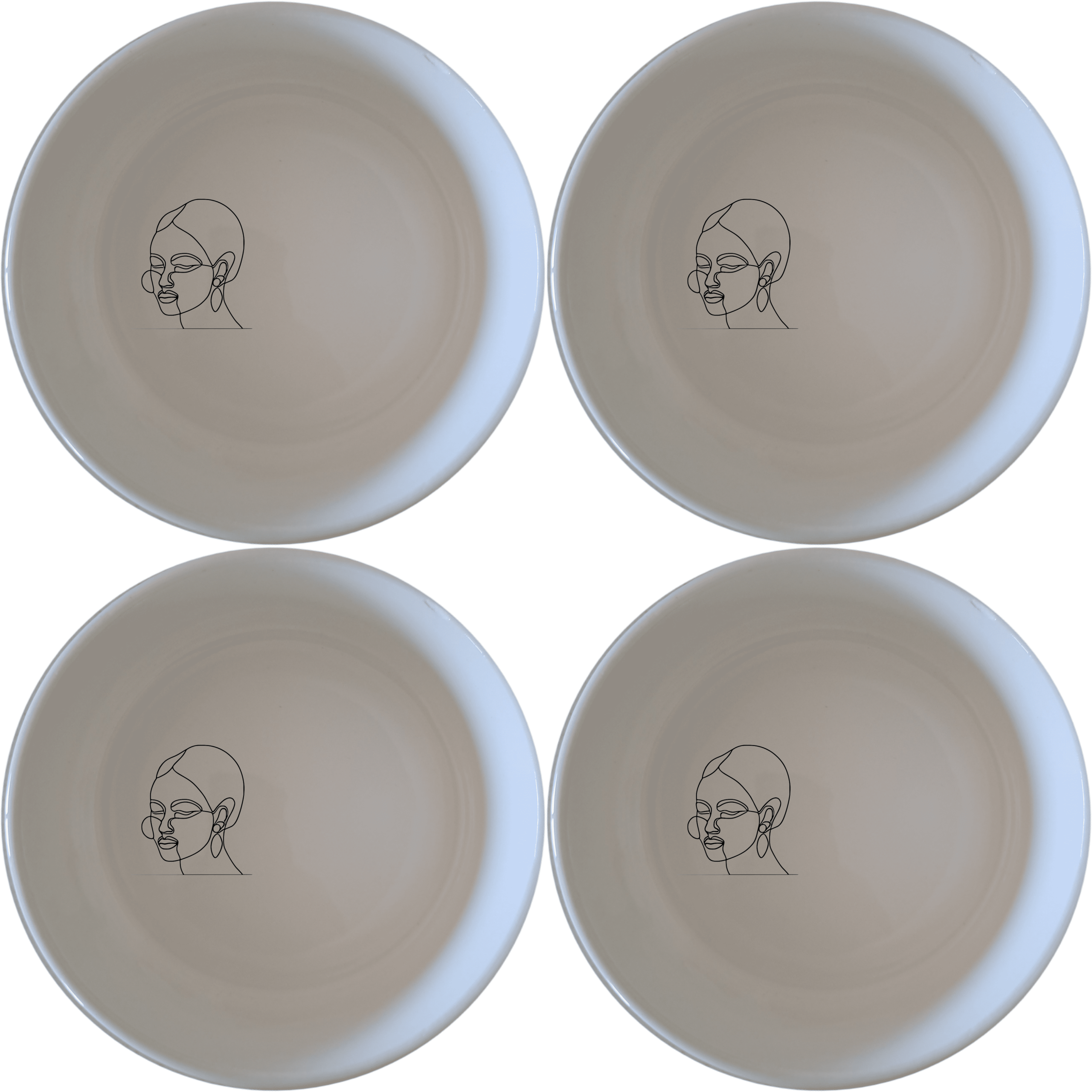 Face of Maasi Young Woman Bowl Set of 4 - Range 1 is a stunning and modern addition to any kitchen. This set features four beautifully designed bowls with a unique and artistic touch. Perfect for everyday use or special occasions, these bowls are sure to elevate your dining experience.