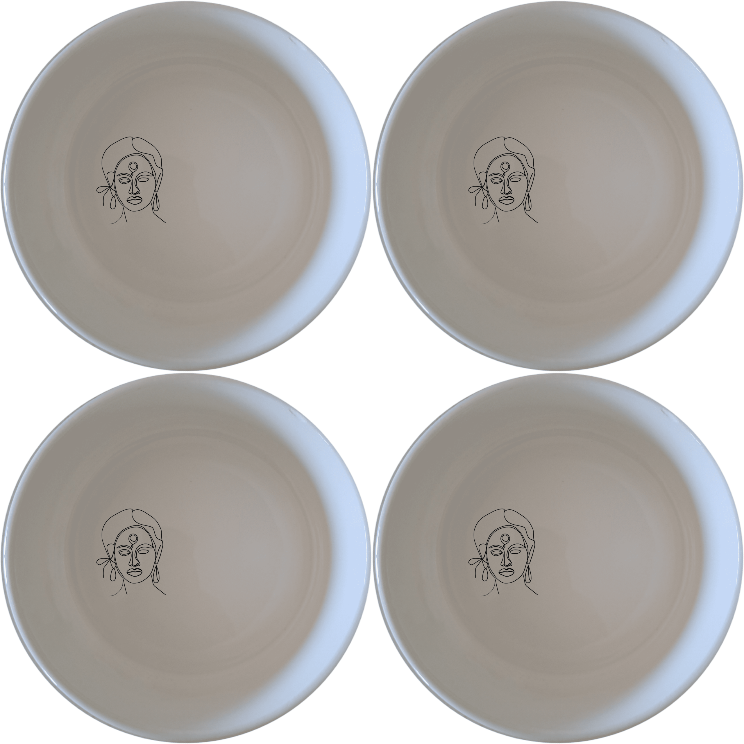 Face Of Maasi Young Woman Bowl Set of 4 - Range 4 is a beautifully designed set of four bowls, perfect for any dining occasion.