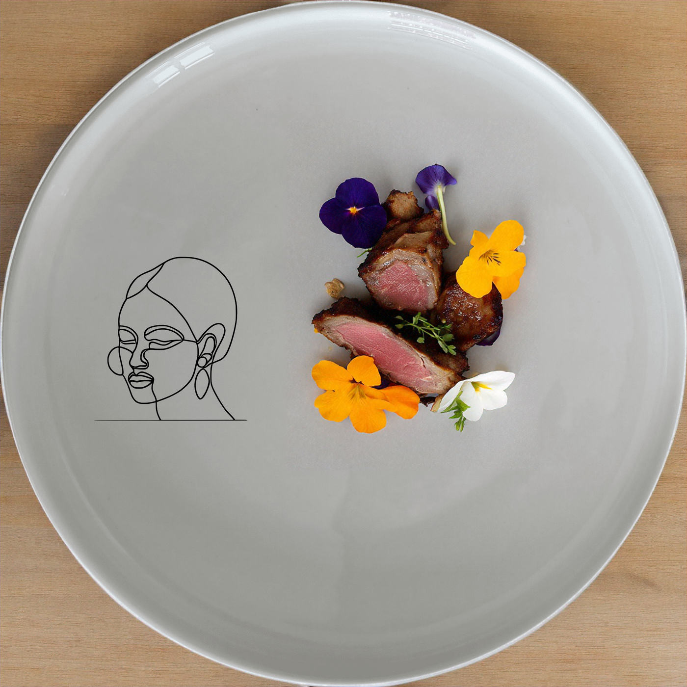 Face Of Maasi Dinner Plate Set of 4 - Range 1 features a striking silhouette design, perfect for modern dining. Crafted from premium ceramic, these plates are both dishwasher and microwave safe, offering durability and convenience for everyday use.