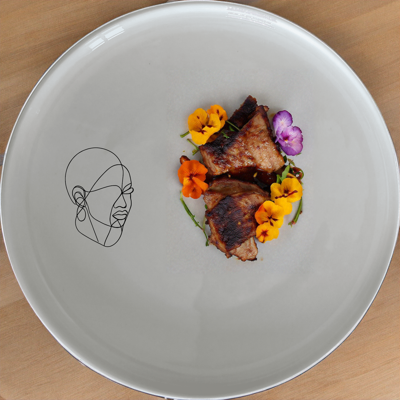 Face Maasi Young Woman Dinner Plate Set of 4 - Range 3 offers a unique and stylish addition to your dinnerware collection.