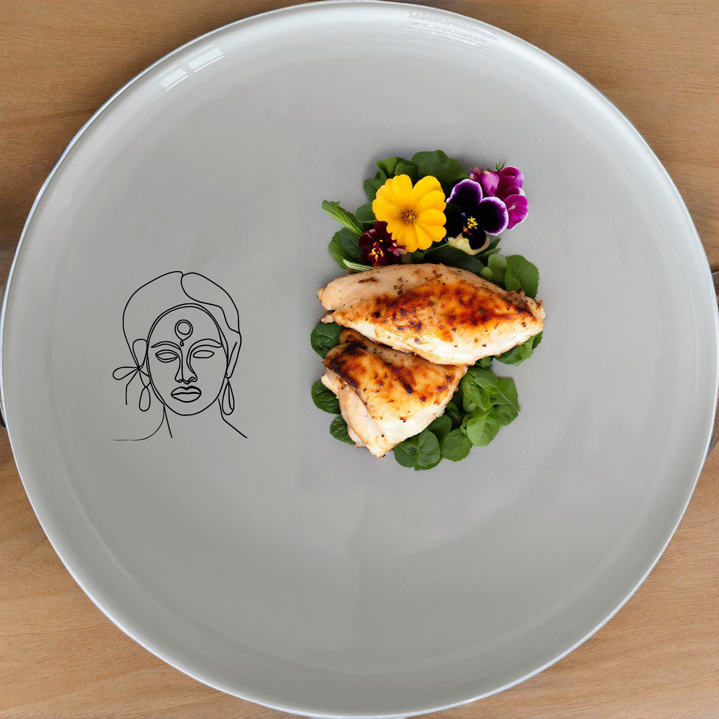 The Face Maasi Young Woman Dinner Plate Set of 4 brings cultural elegance to your dining table with its unique design.