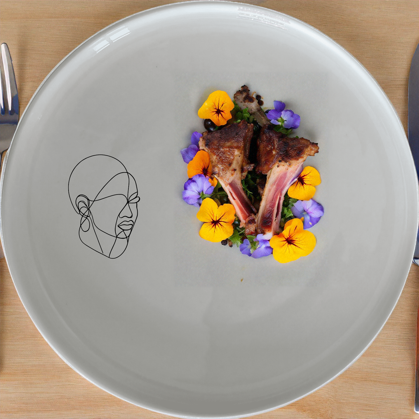 Face Maasi Young Woman Side Plate Set of 4 - Range 3 offers a unique and stylish addition to your dining collection.