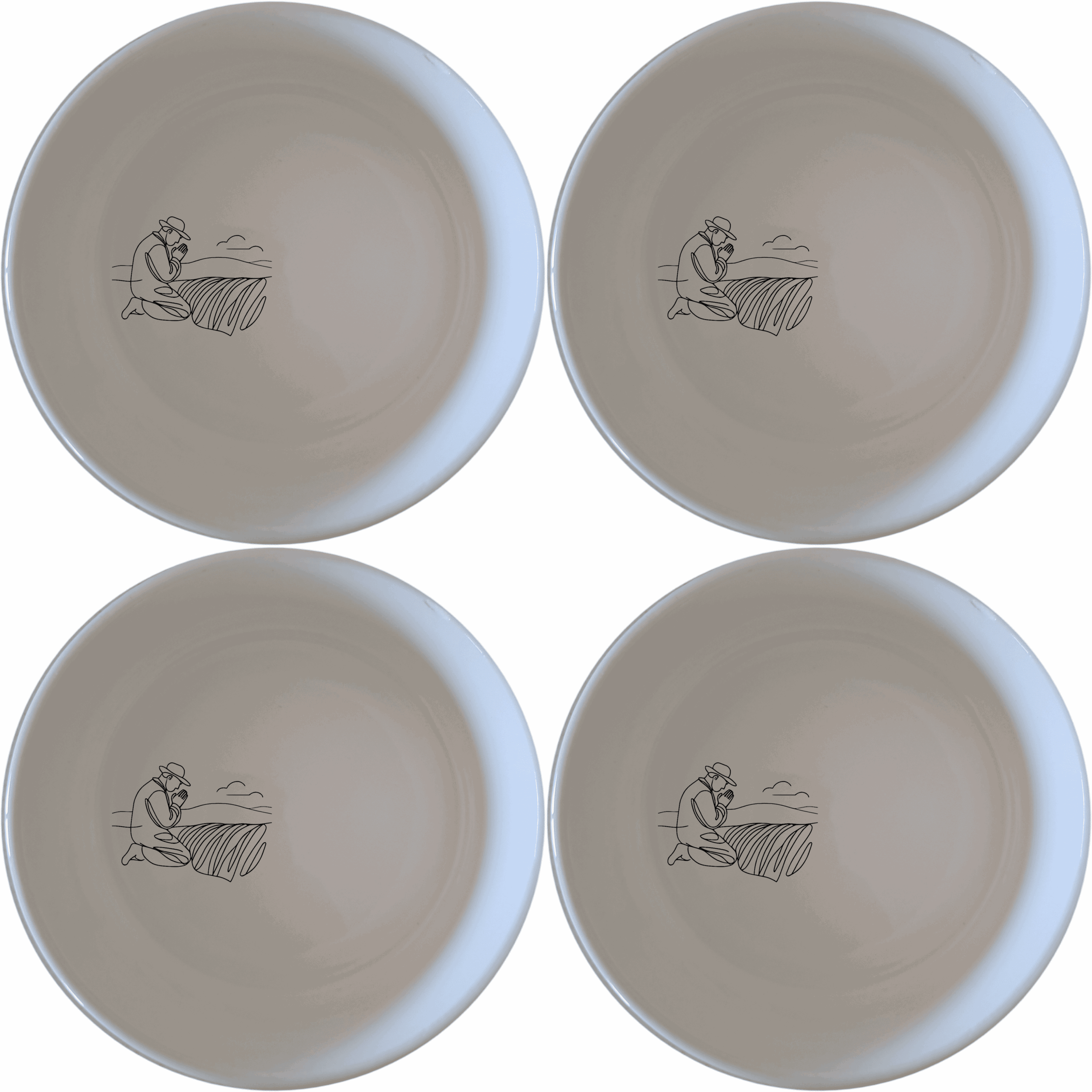 Farmer Praying Field Bowl Set of 4 - Range 3 is a beautiful and unique set of four bowls, perfect for any kitchen.