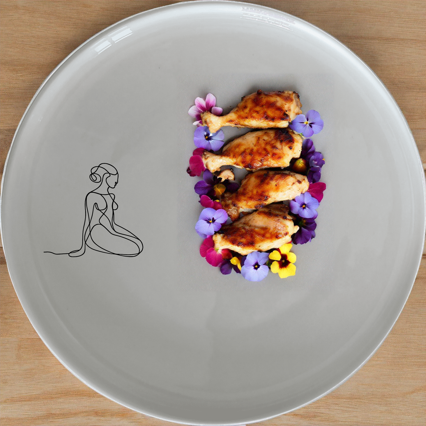 Abstract Human Soul Dinner Plate Set of 4 - Range 3 is a unique and stylish dinnerware set that adds an artistic touch to your dining experience.