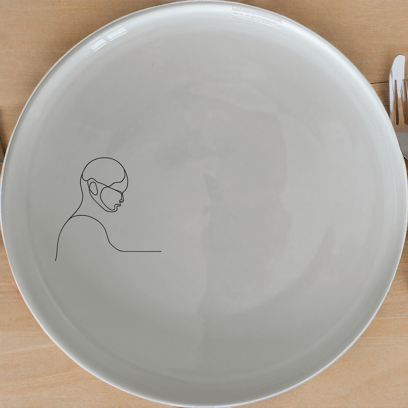 Abstract Human Soul Dinner Plate Set of 4 - Range 4 offers a unique and modern design perfect for contemporary dining settings.