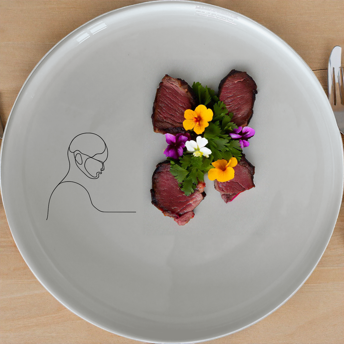 Abstract Human Soul Dinner Plate Set of 4 - Range 4 offers a unique and modern design perfect for contemporary dining settings.