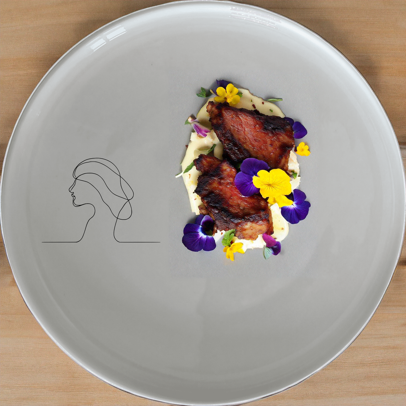 Abstract Human Soul Side Plate Set of 4 - Range 1 offers a modern, artistic touch to your dining experience with sleek, minimalist design.