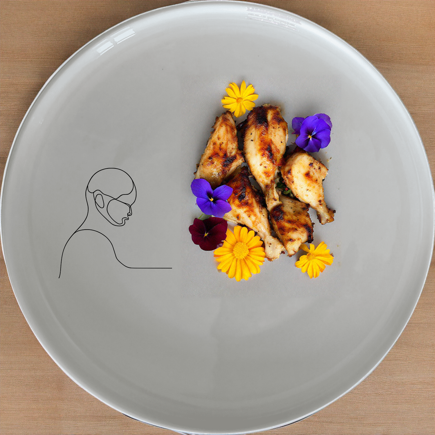 Abstract Human Soul Side Plate Set of 4 - Range 4 offers a modern, artistic touch to your dining experience with sleek, minimalist design.