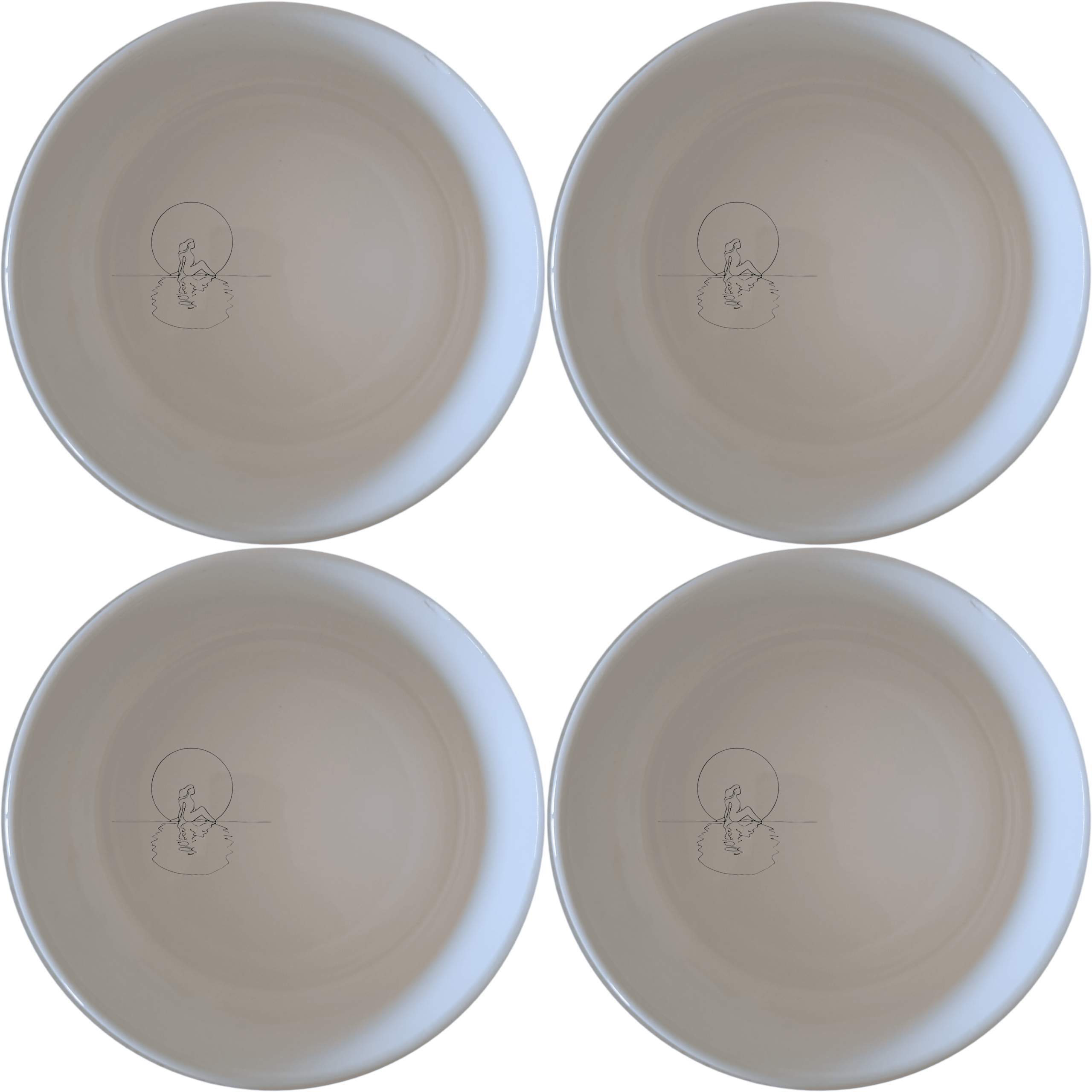 Reflections Water Moon Bowl Set of 4 - Range 2 offers a serene and artistic design perfect for any dining table. Crafted from premium ceramic, these bowls add a touch of elegance to your meals.