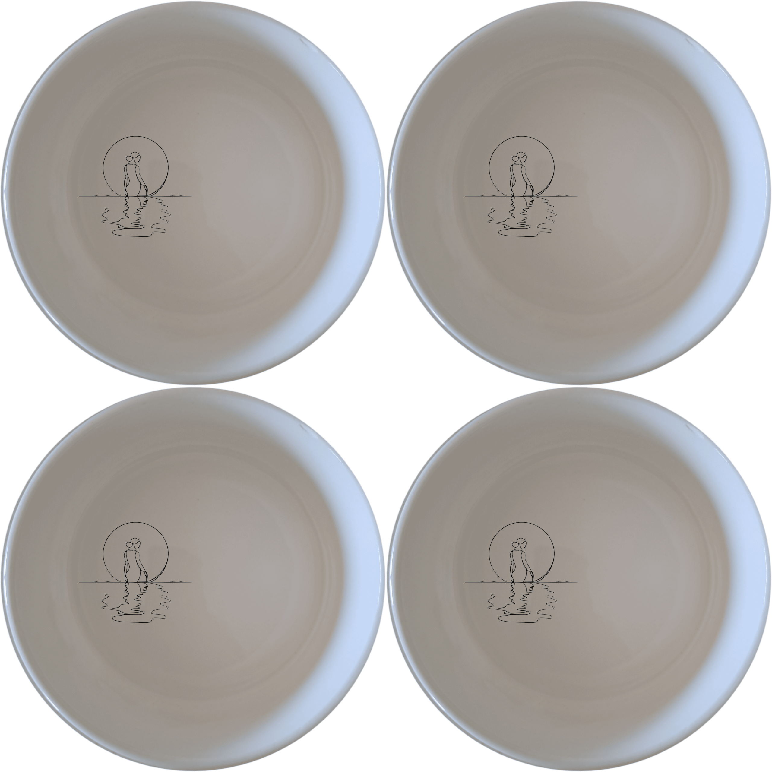 Reflections Water Moon Bowl Set of 4 - Range 4 is a stunning set of four 12cm bowls with a serene design, perfect for any dining occasion.