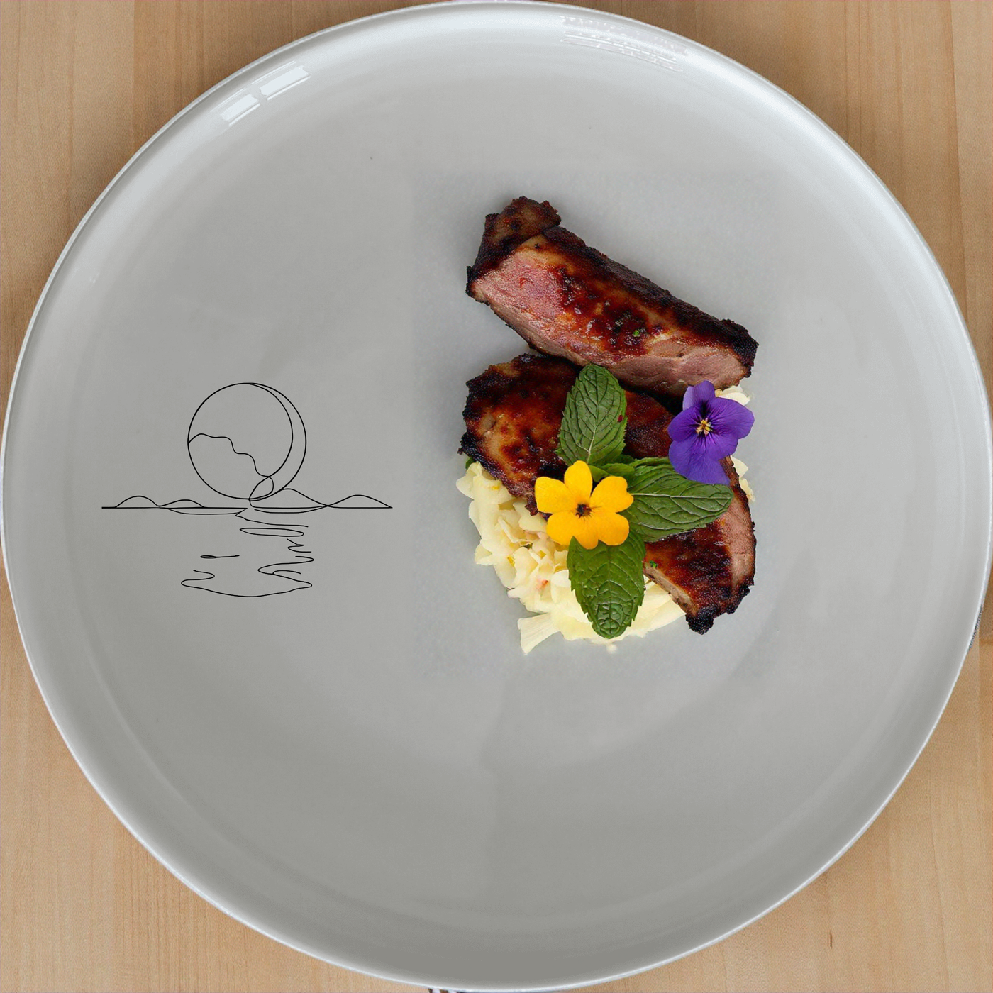 Reflections Water Moon Dinner Set of 12 - Range 1 offers a serene and modern aesthetic for your dining table, perfect for everyday use or special occasions.