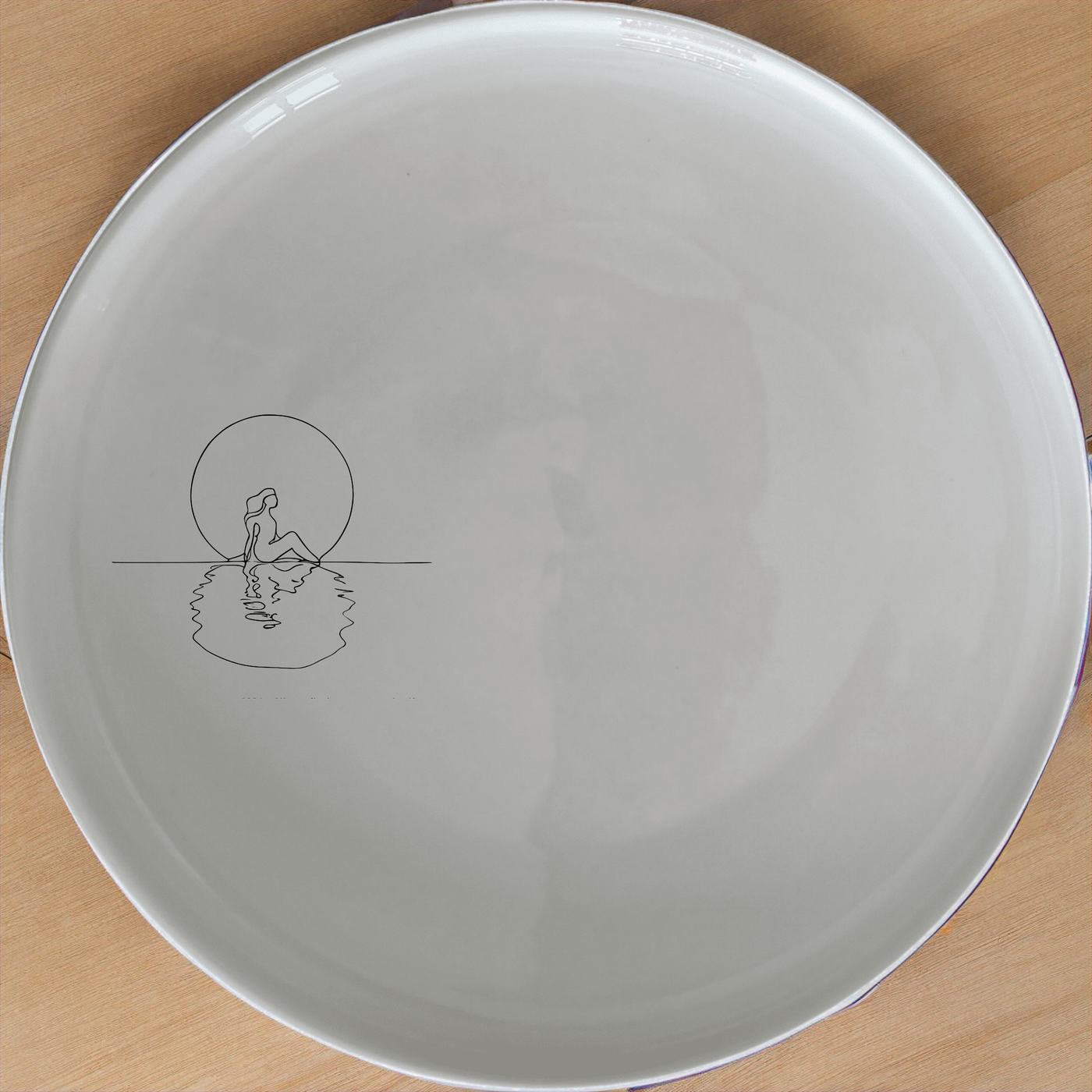 Reflections Water Moon Dinner Plate Set of 4 - Range 2 brings serene elegance to your dining table with its abstract design.